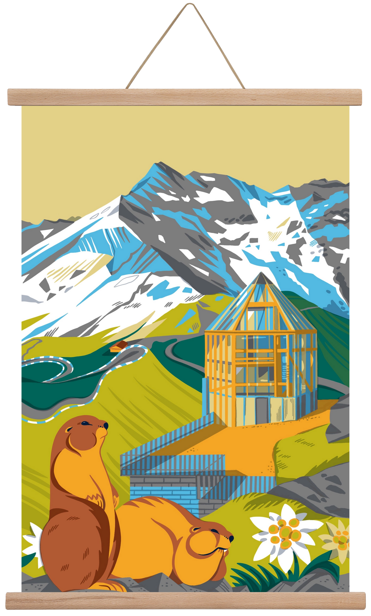 Großglockner, 40x60 cm (40x60 cm), Tölgy akasztó