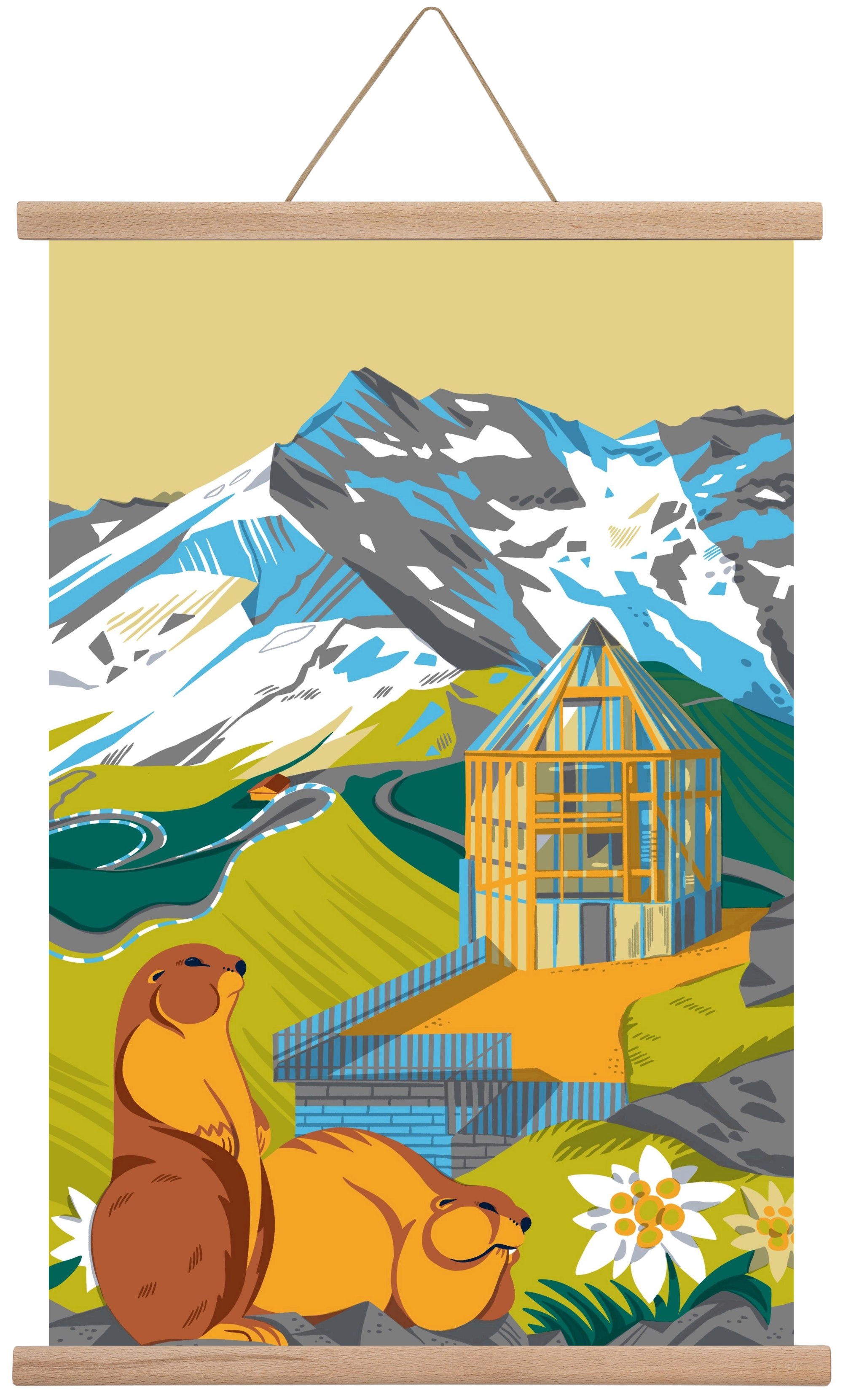 Großglockner, 40x60 cm (40x60 cm), Tölgy akasztó