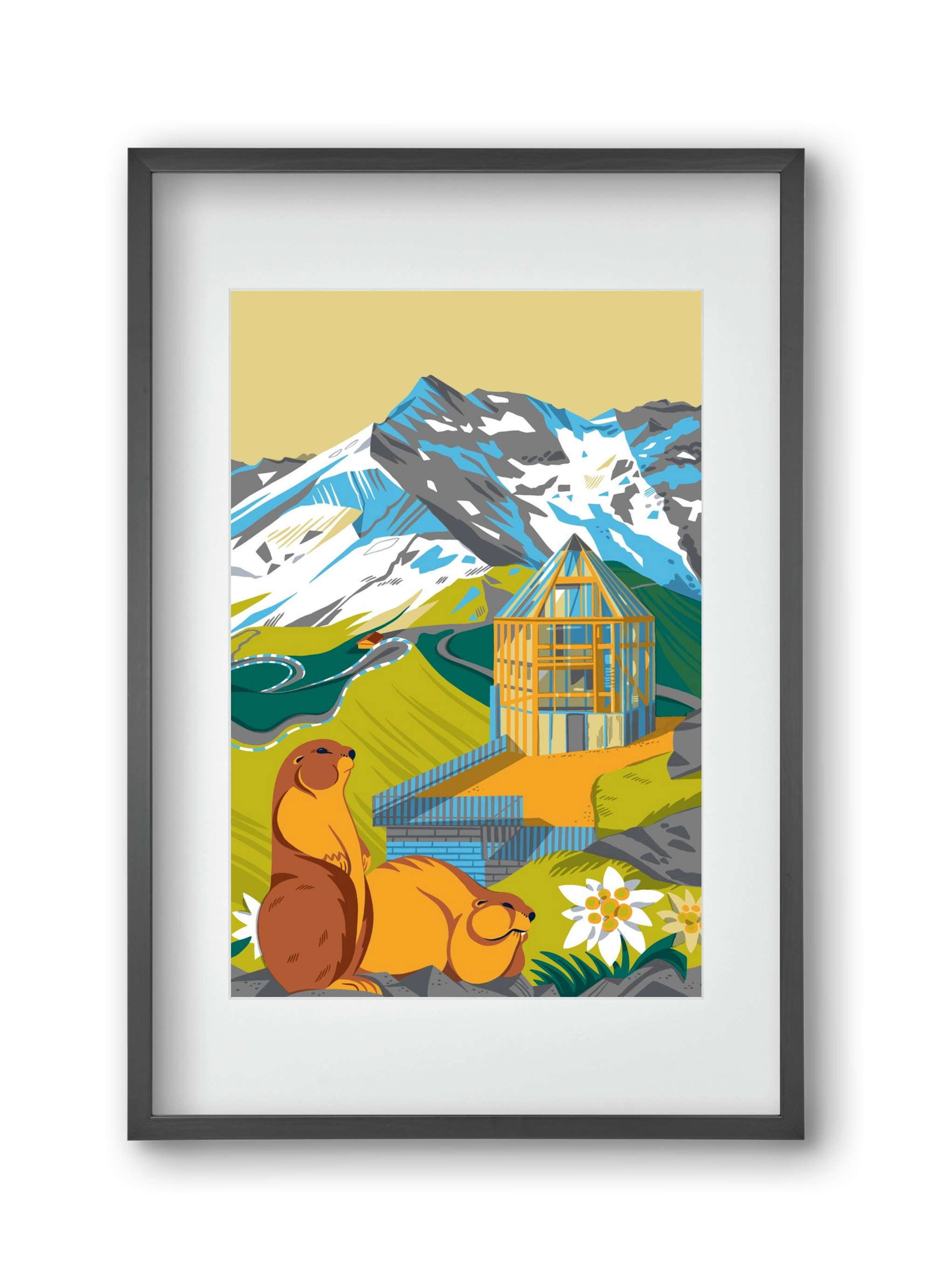 Großglockner, 30x45 cm (20x30 cm), Fekete keret, paszpartuval