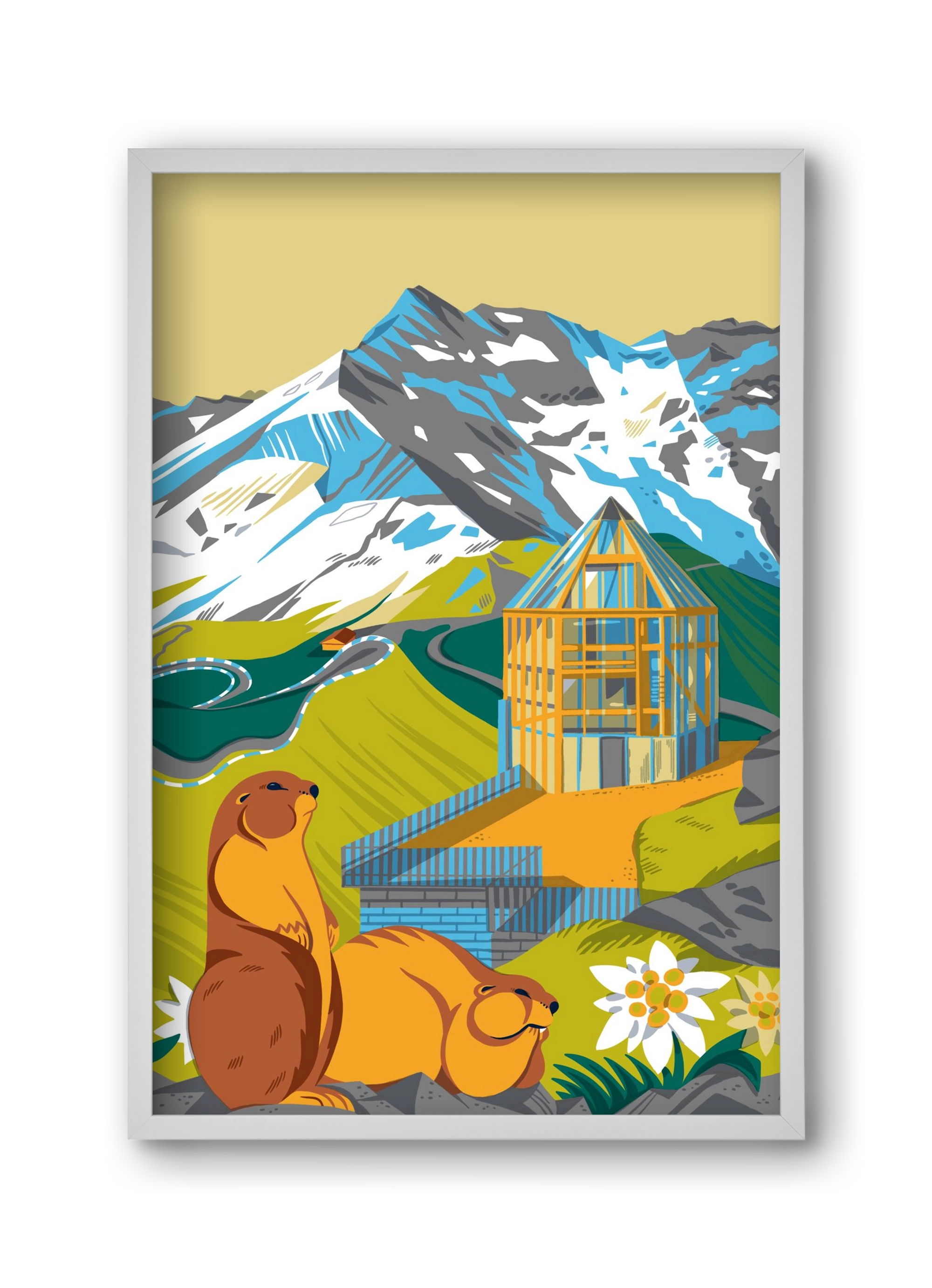 Großglockner, 30x45 cm (30x45 cm), Fehér keret