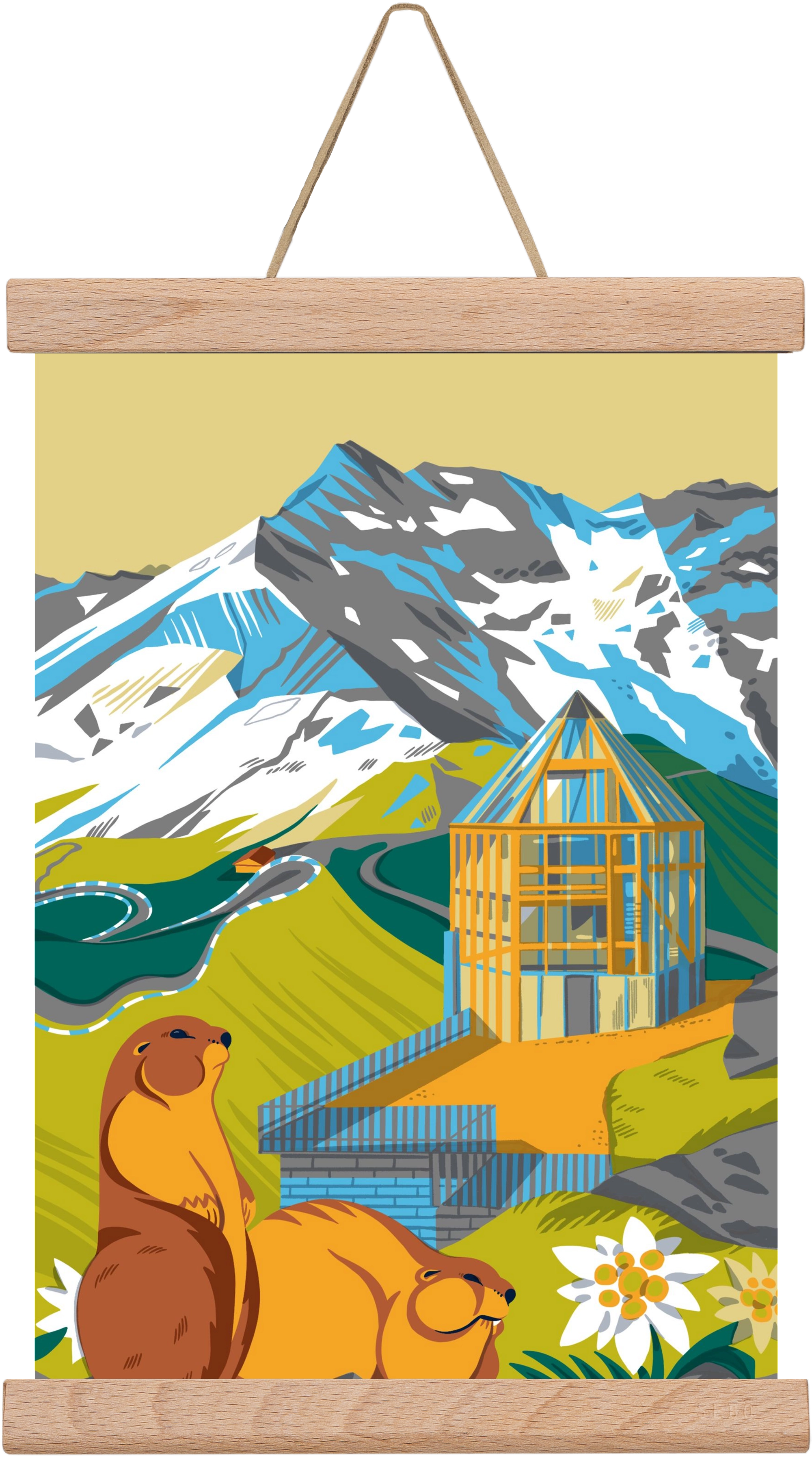 Großglockner, 20x30 cm (20x30 cm), Tölgy akasztó