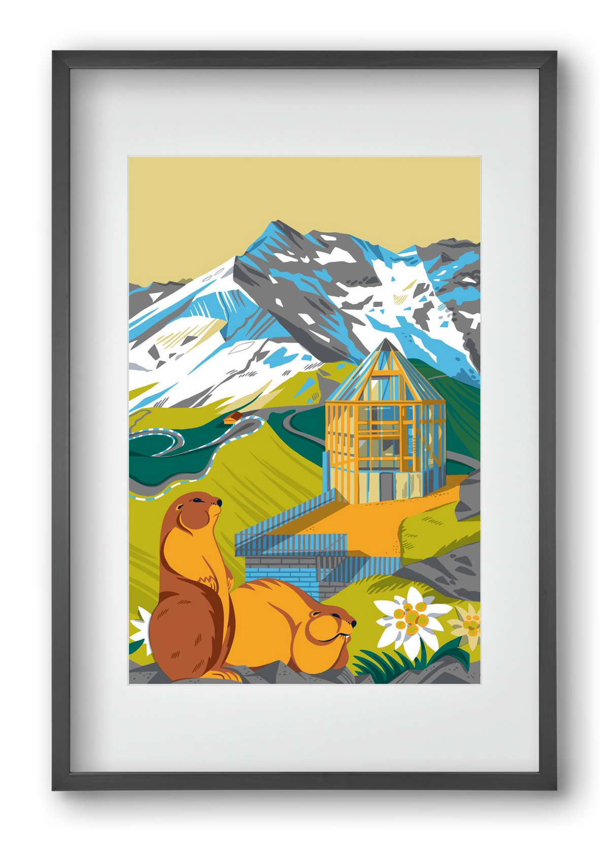 Großglockner, 40x60 cm (30x45 cm), Fekete keret, paszpartuval