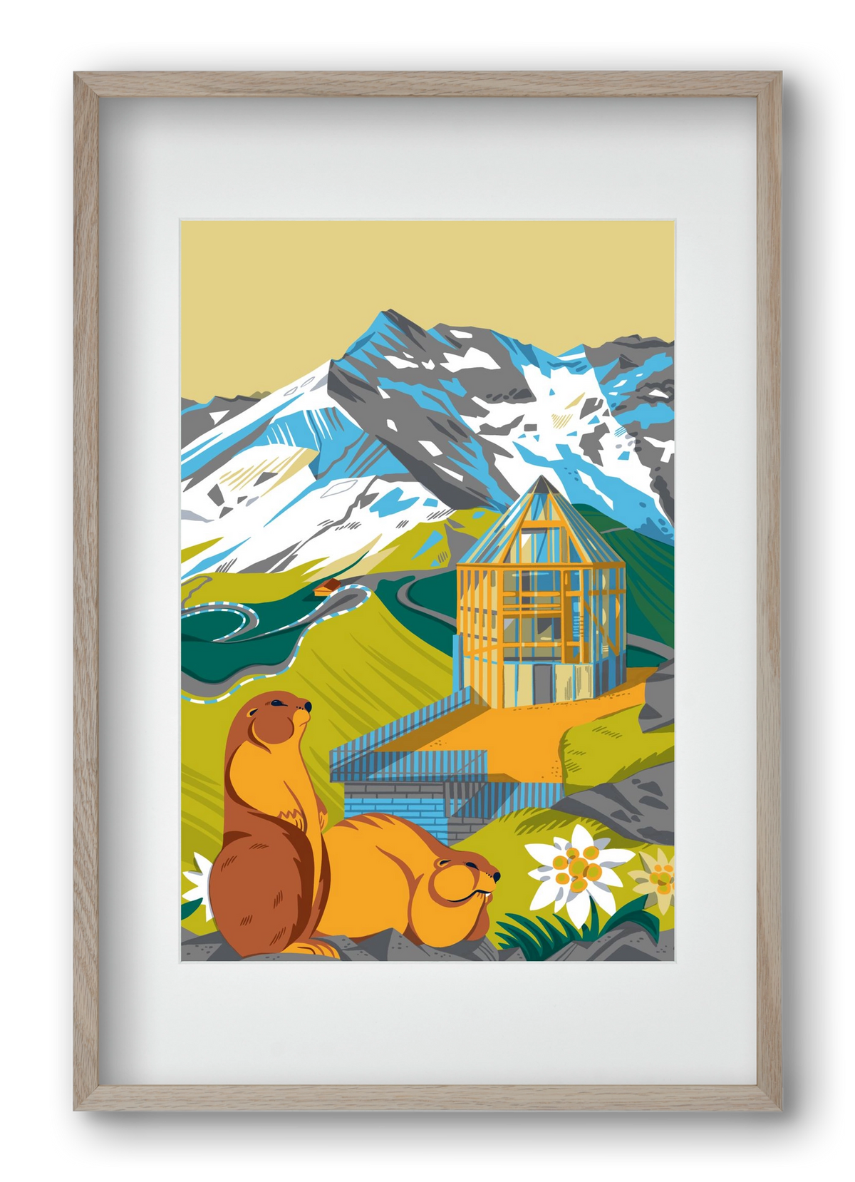 Großglockner, 40x60 cm (30x45 cm), Tölgy keret, paszpartuval