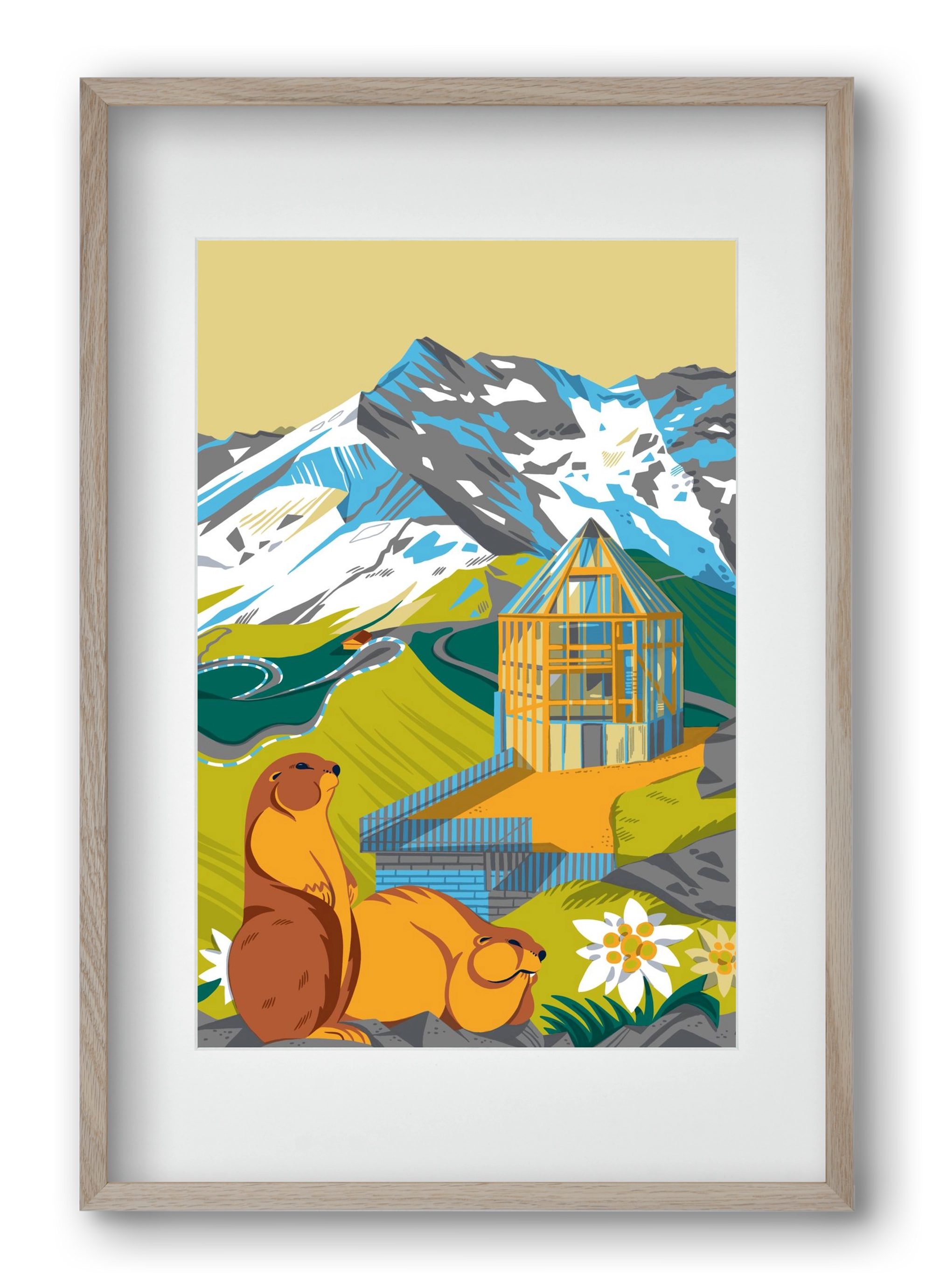 Großglockner, 40x60 cm (30x45 cm), Tölgy keret, paszpartuval