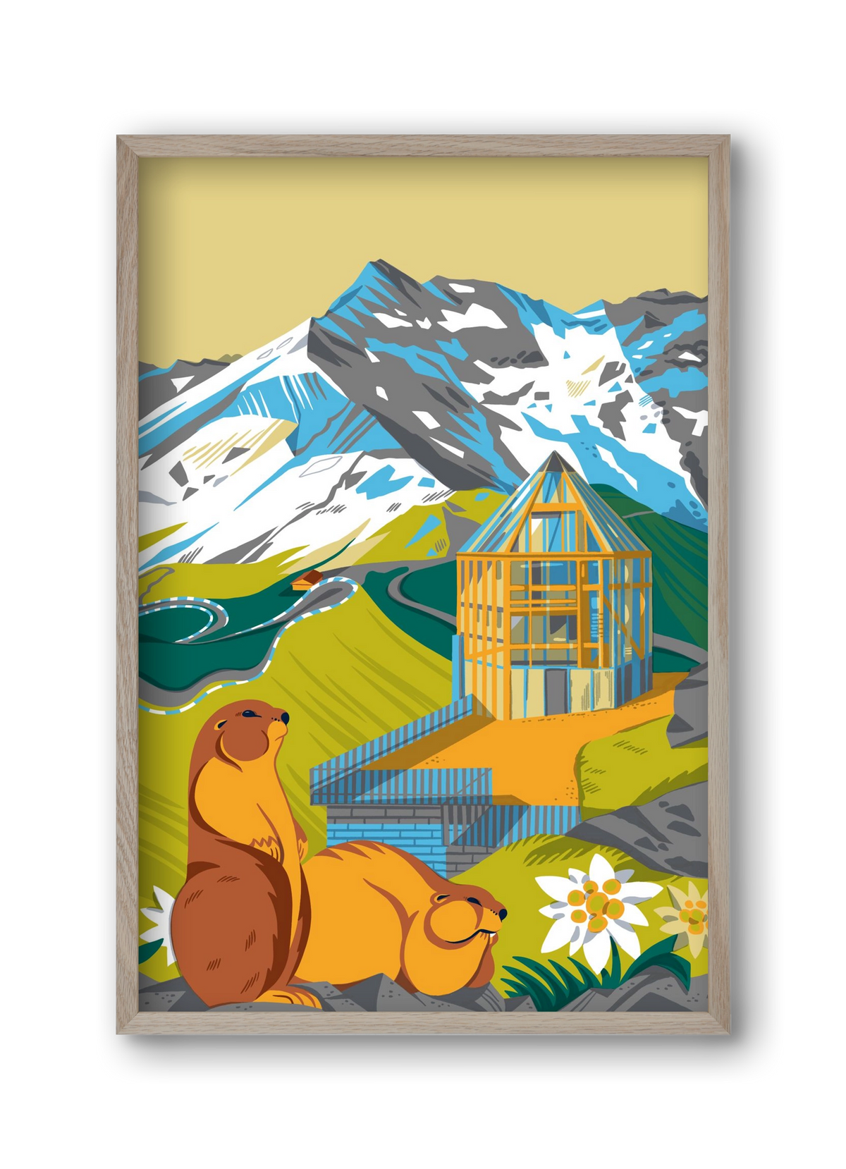 Großglockner, 30x45 cm (30x45 cm), Tölgy keret