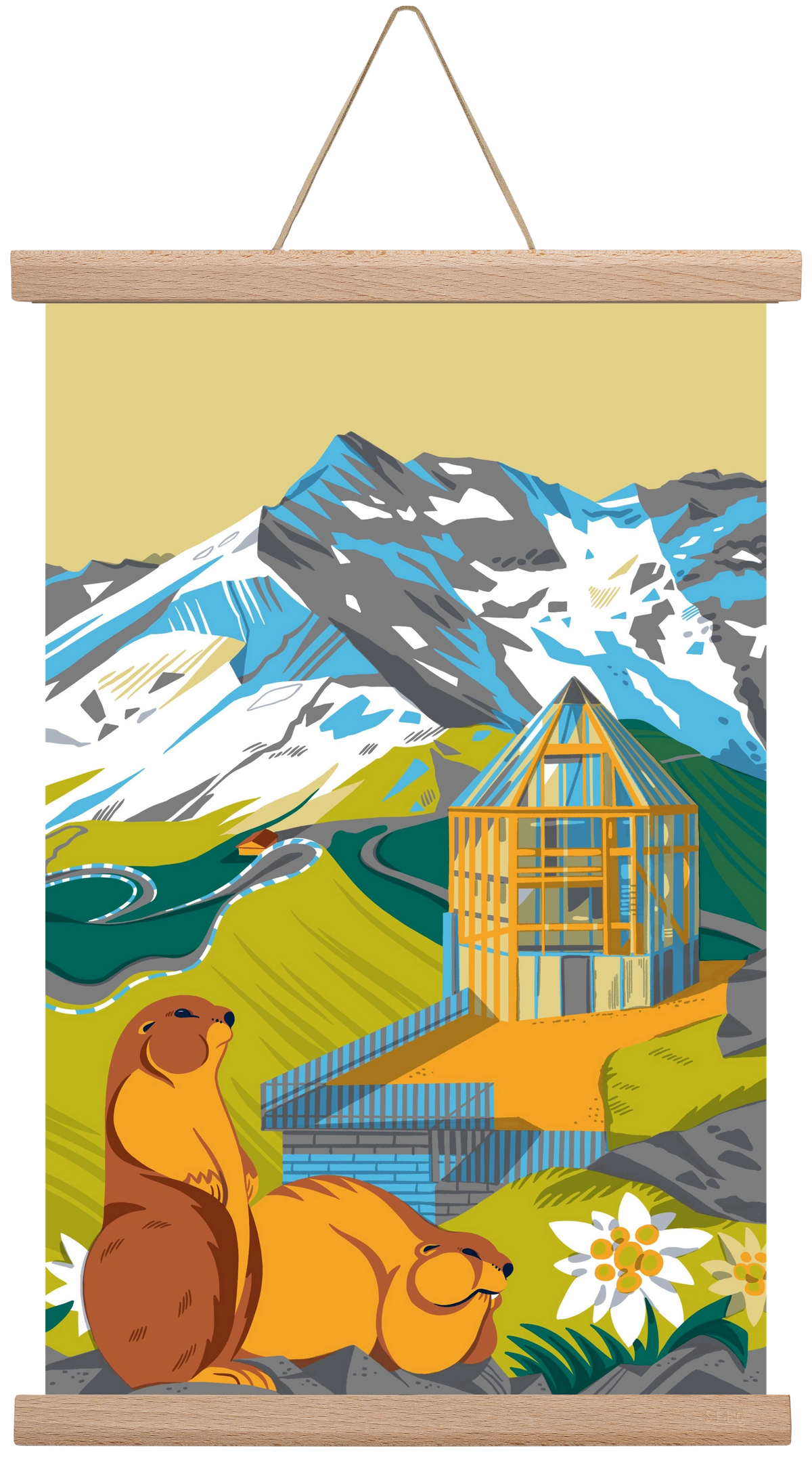 Großglockner, 30x45 cm (30x45 cm), Tölgy akasztó