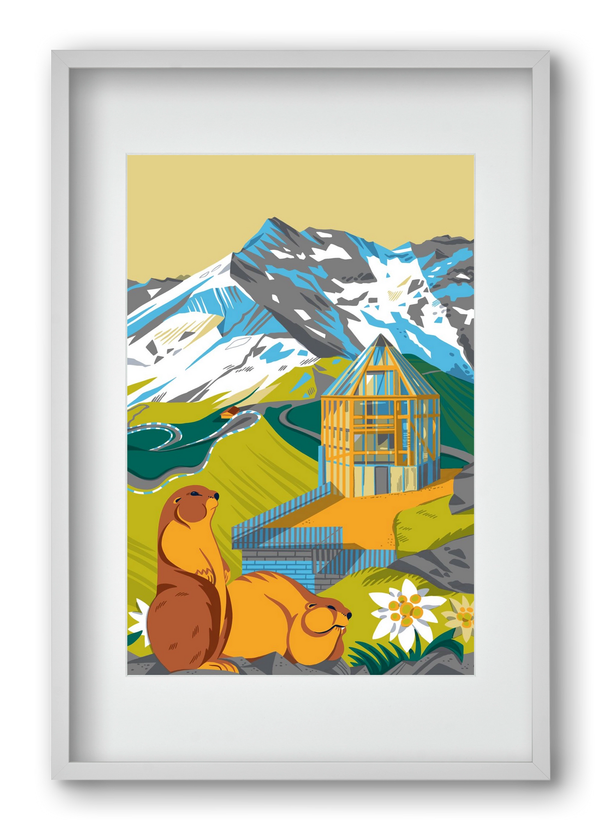 Großglockner, 40x60 cm (30x45 cm), Fehér keret, paszpartuval