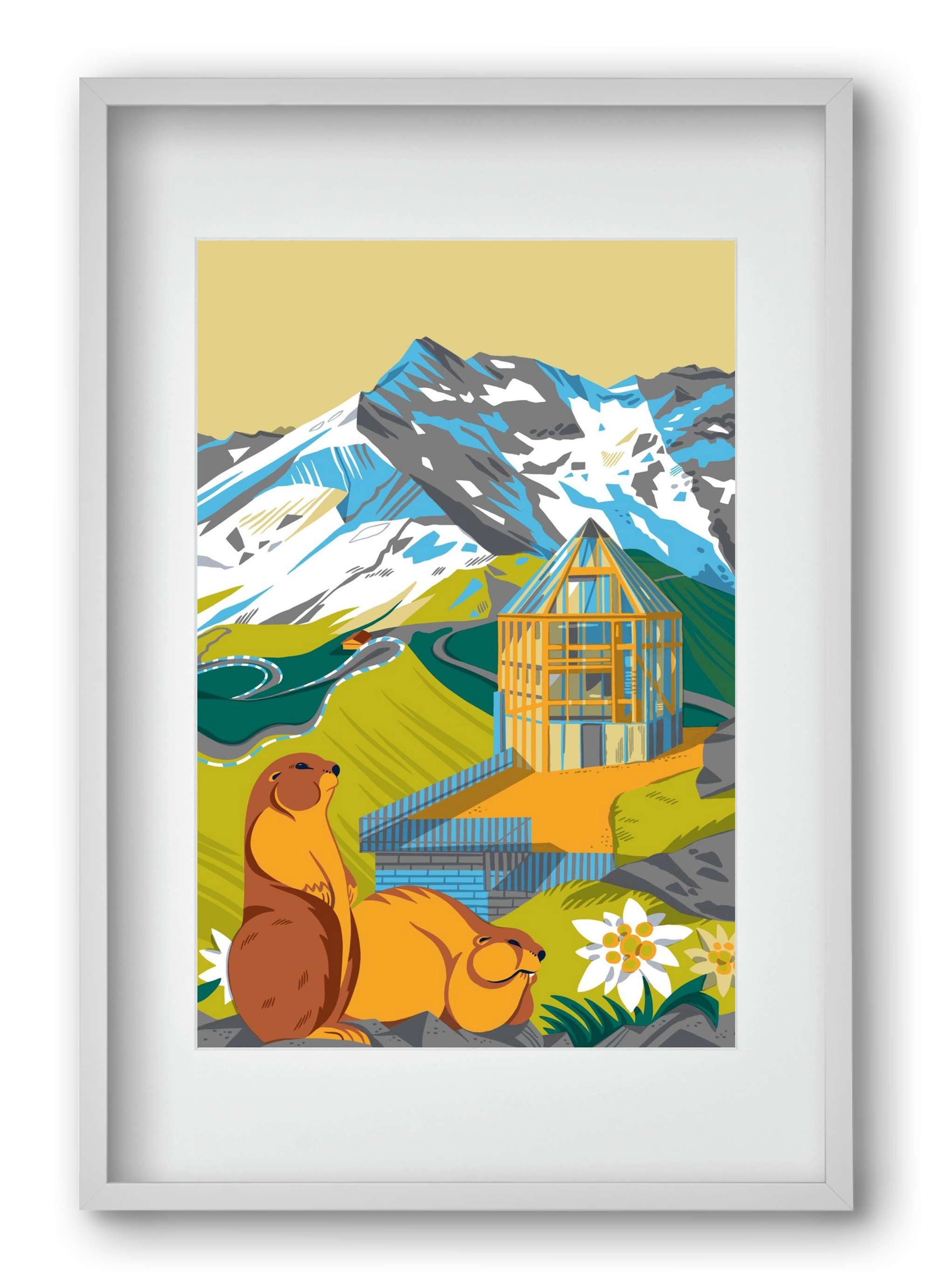 Großglockner, 40x60 cm (30x45 cm), Fehér keret, paszpartuval