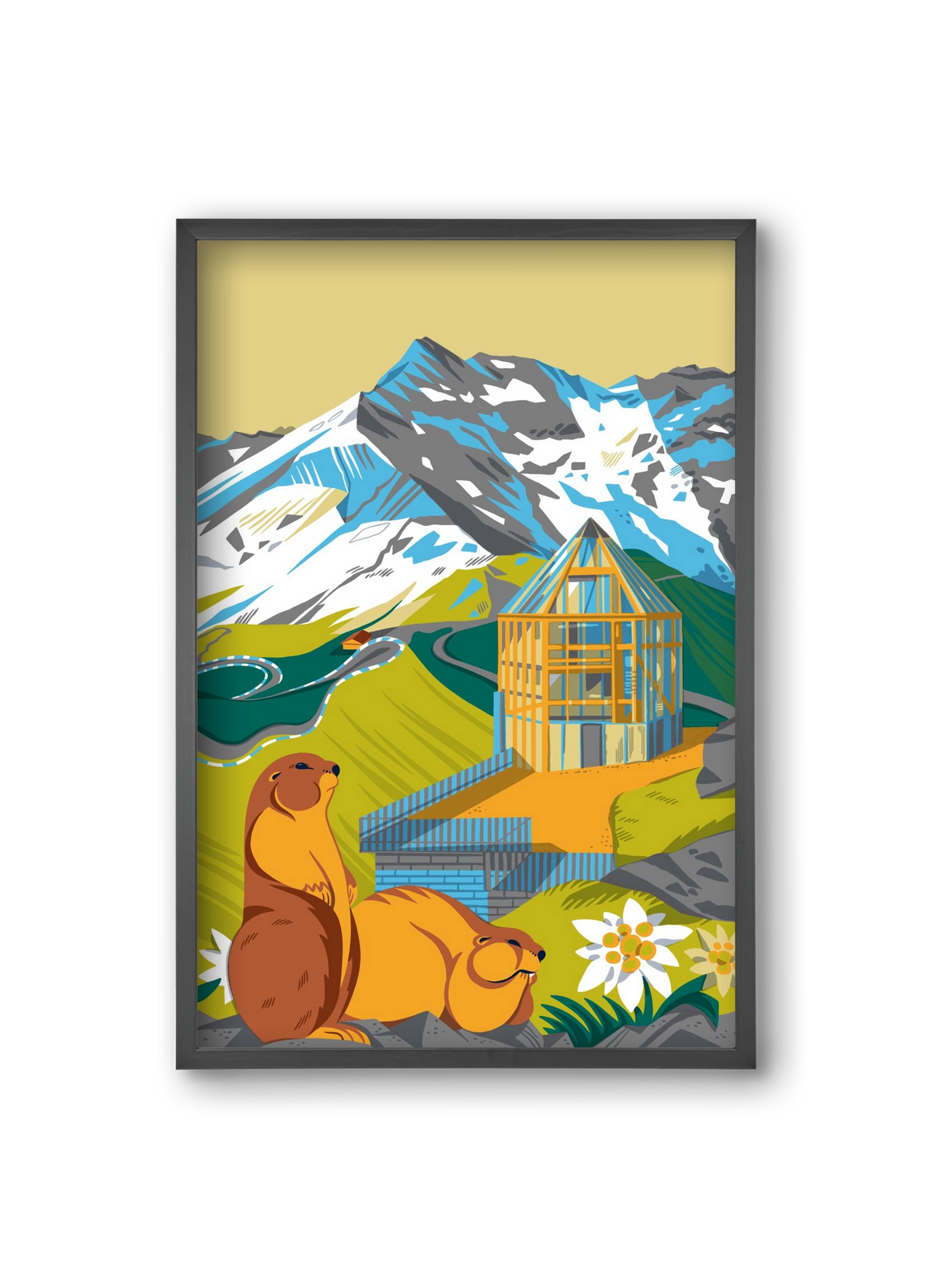 Großglockner, 20x30 cm (20x30 cm), Fekete keret