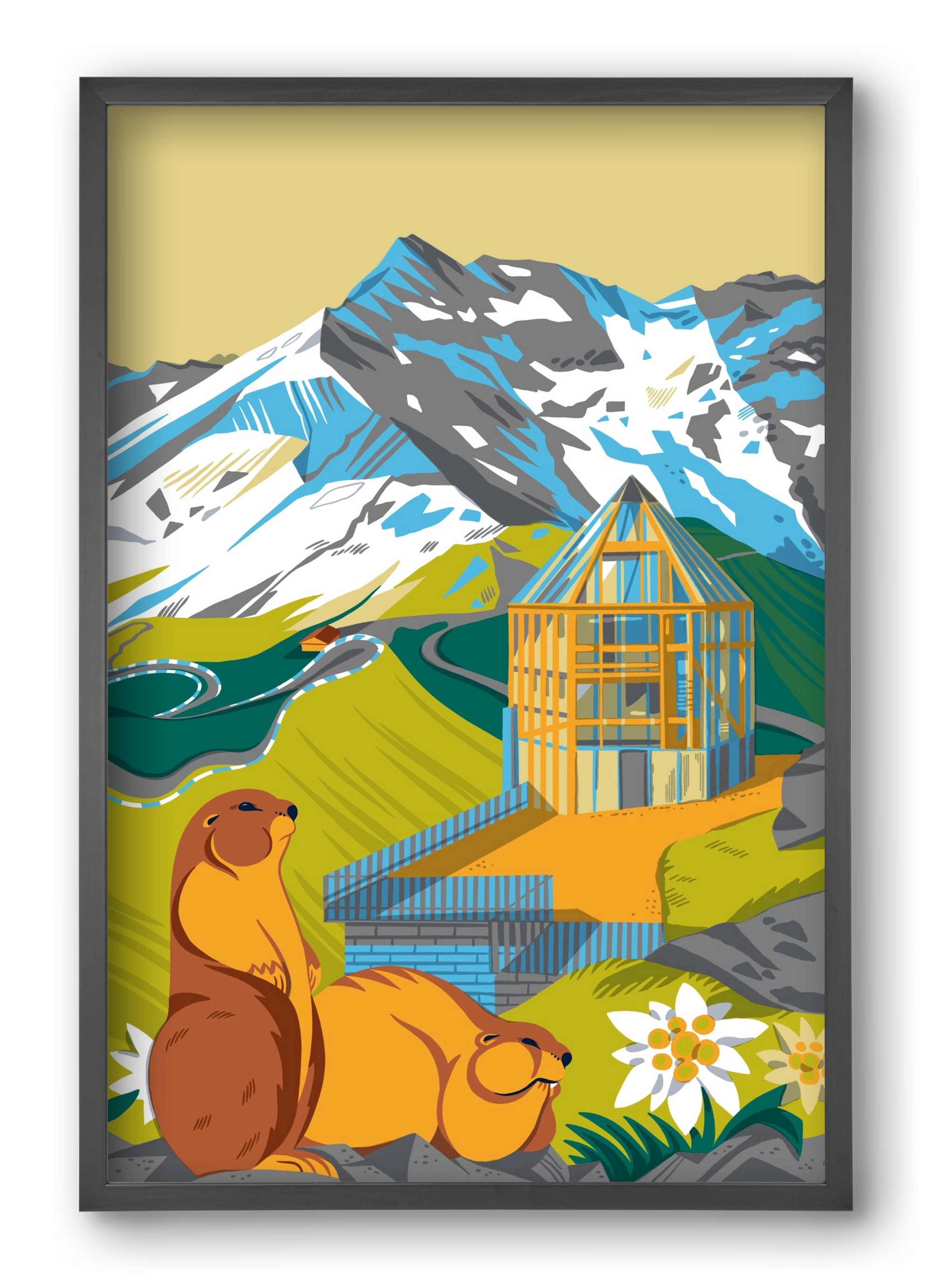 Großglockner, 40x60 cm (40x60 cm), Fekete keret