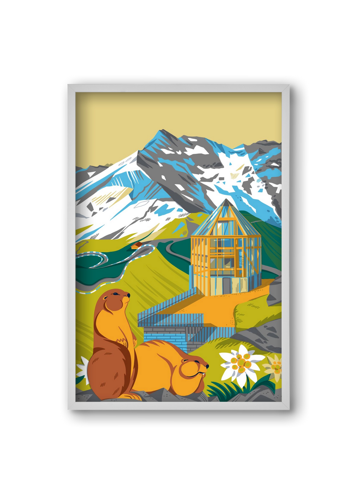 Großglockner, 20x30 cm (20x30 cm), Fehér keret