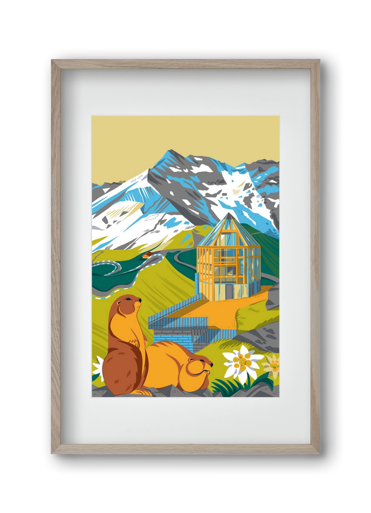 Großglockner, 30x45 cm (20x30 cm), Tölgy keret, paszpartuval