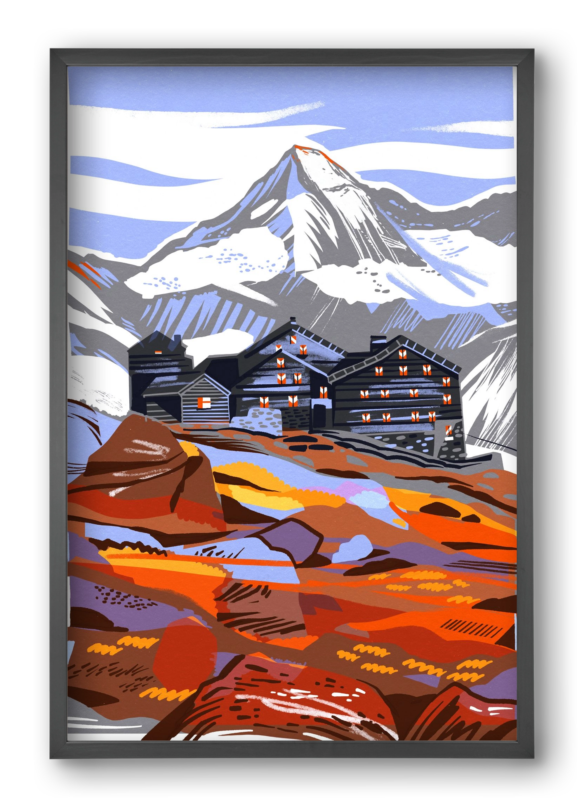 Großvenediger, 40x60 cm (40x60 cm), Fekete keret