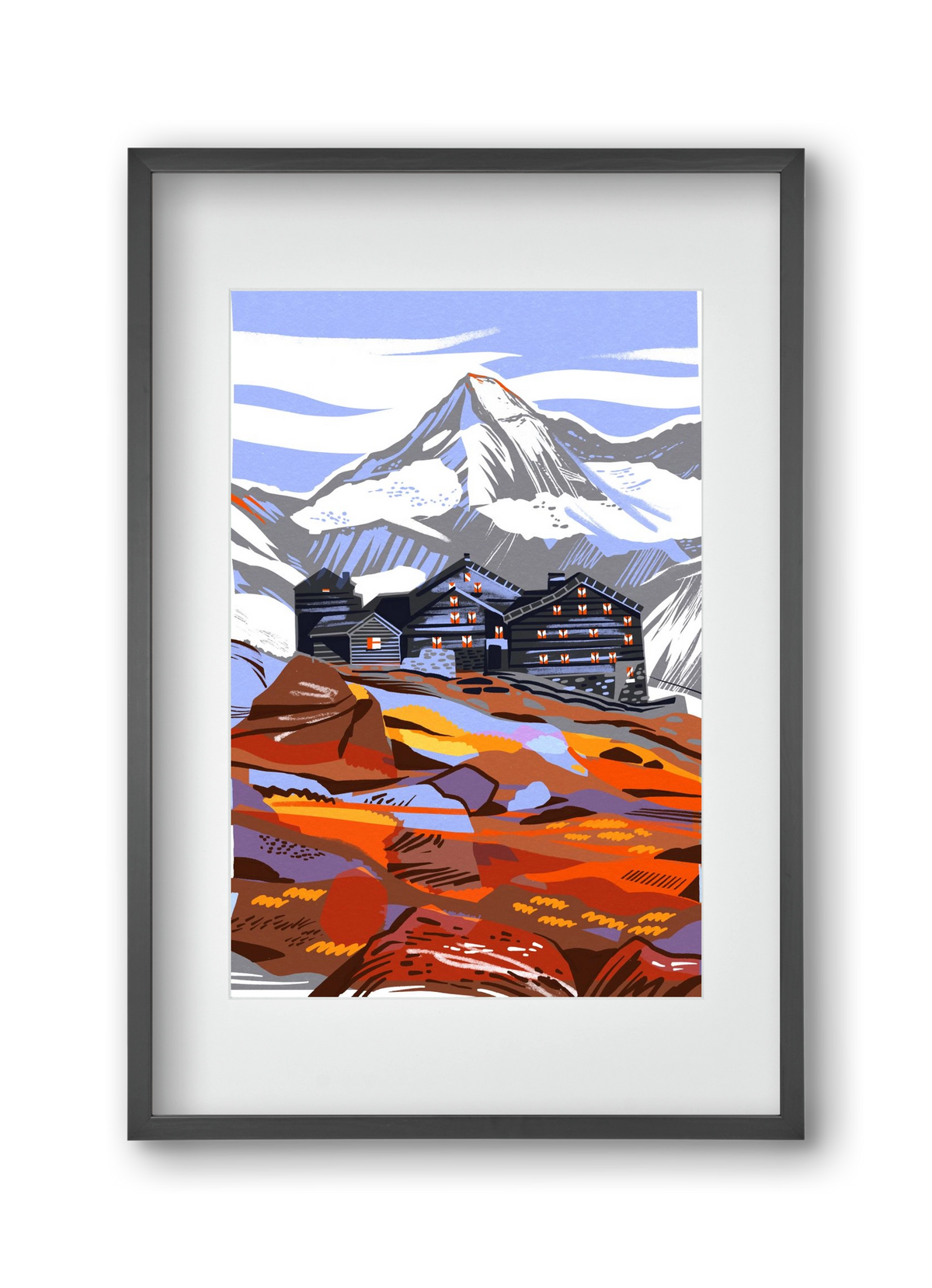 Großvenediger, 30x45 cm (20x30 cm), Fekete keret, paszpartuval