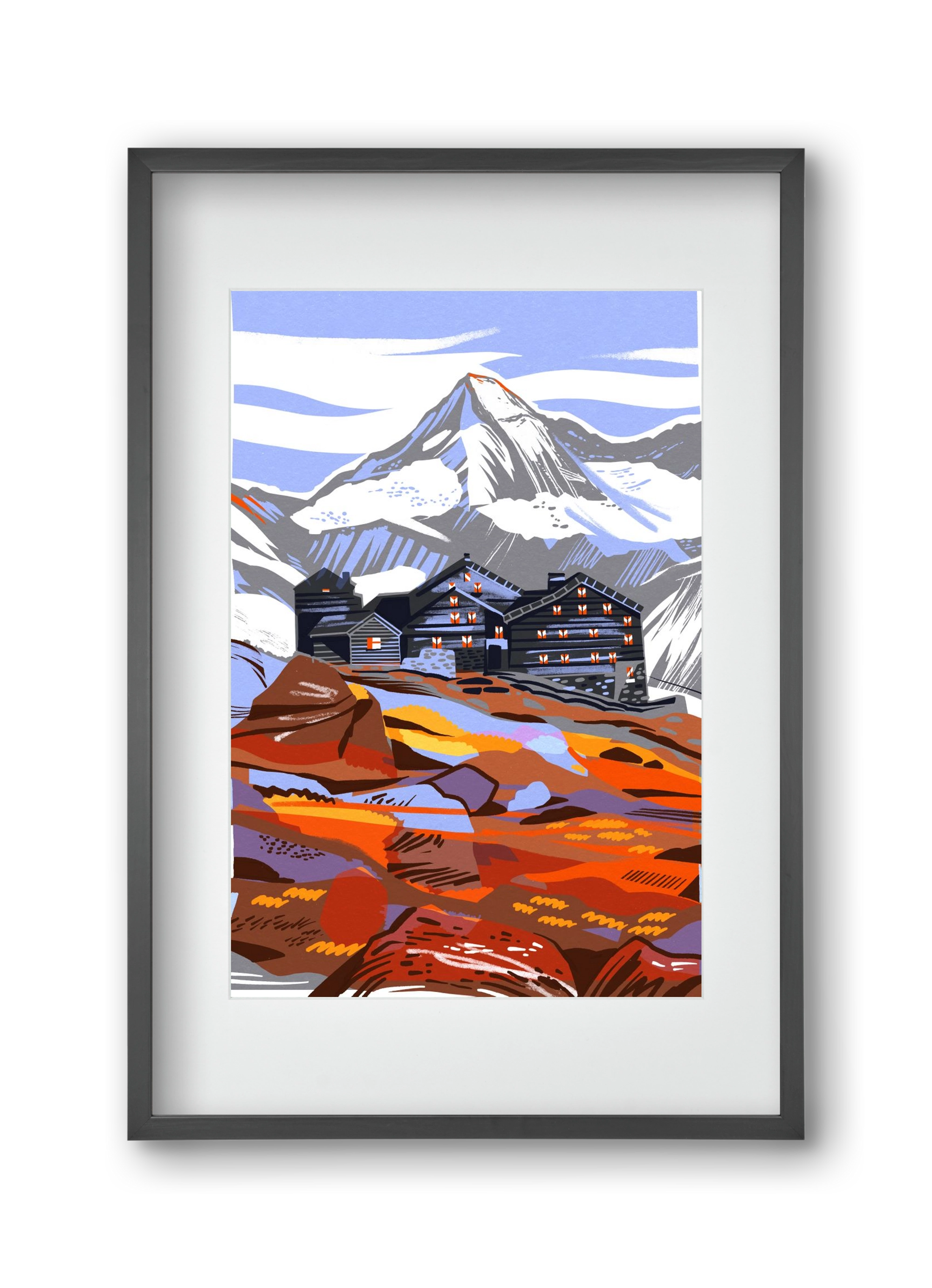 Großvenediger, 30x45 cm (20x30 cm), Fekete keret, paszpartuval