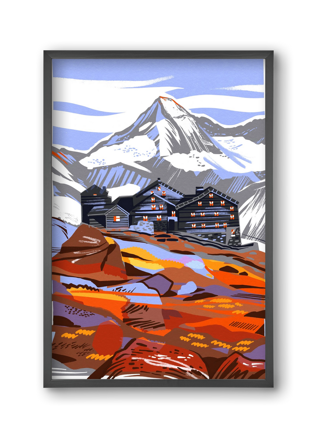 Großvenediger, 30x45 cm (30x45 cm), Fekete keret