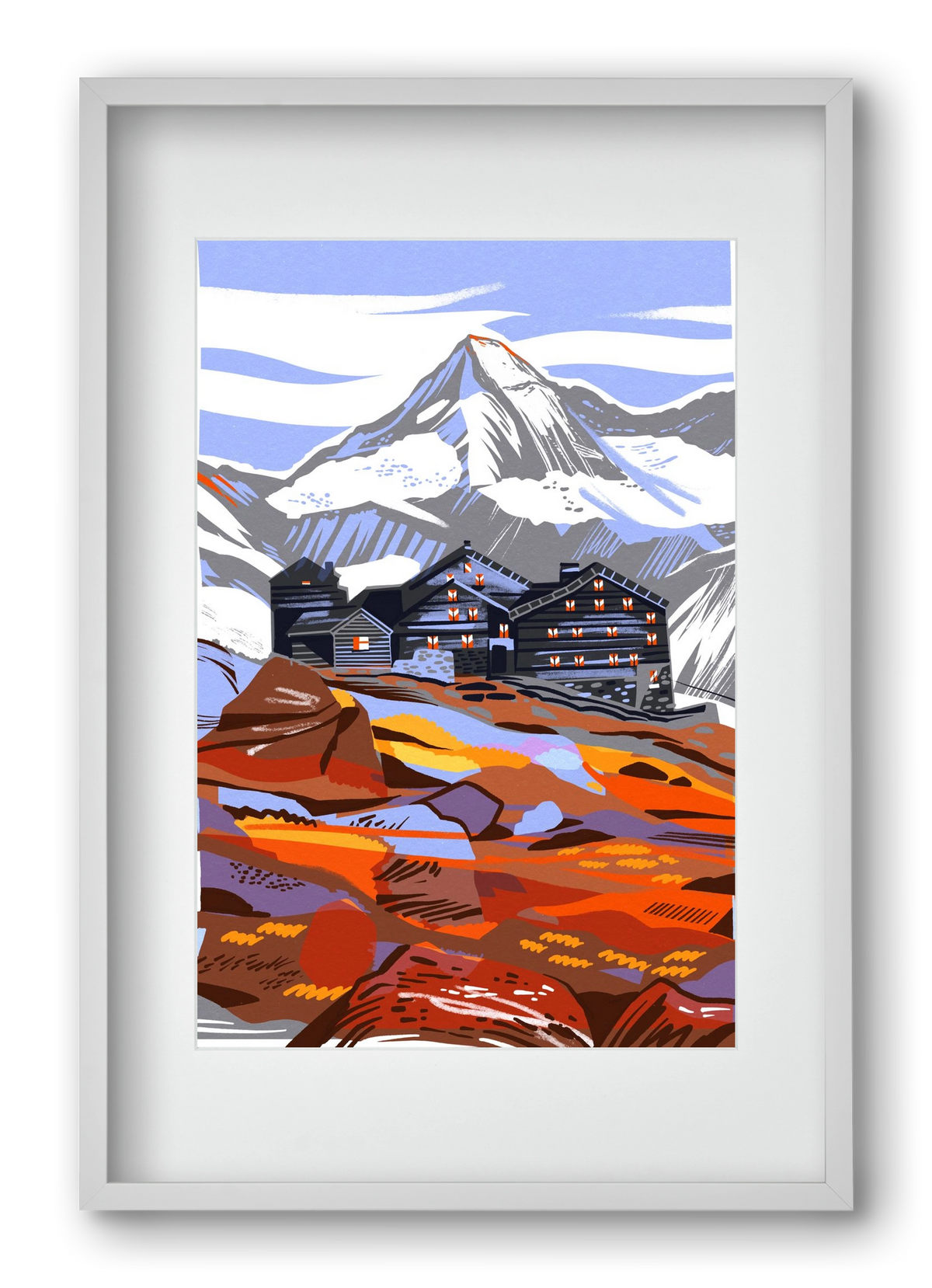 Großvenediger, 40x60 cm (30x45 cm), Fehér keret, paszpartuval