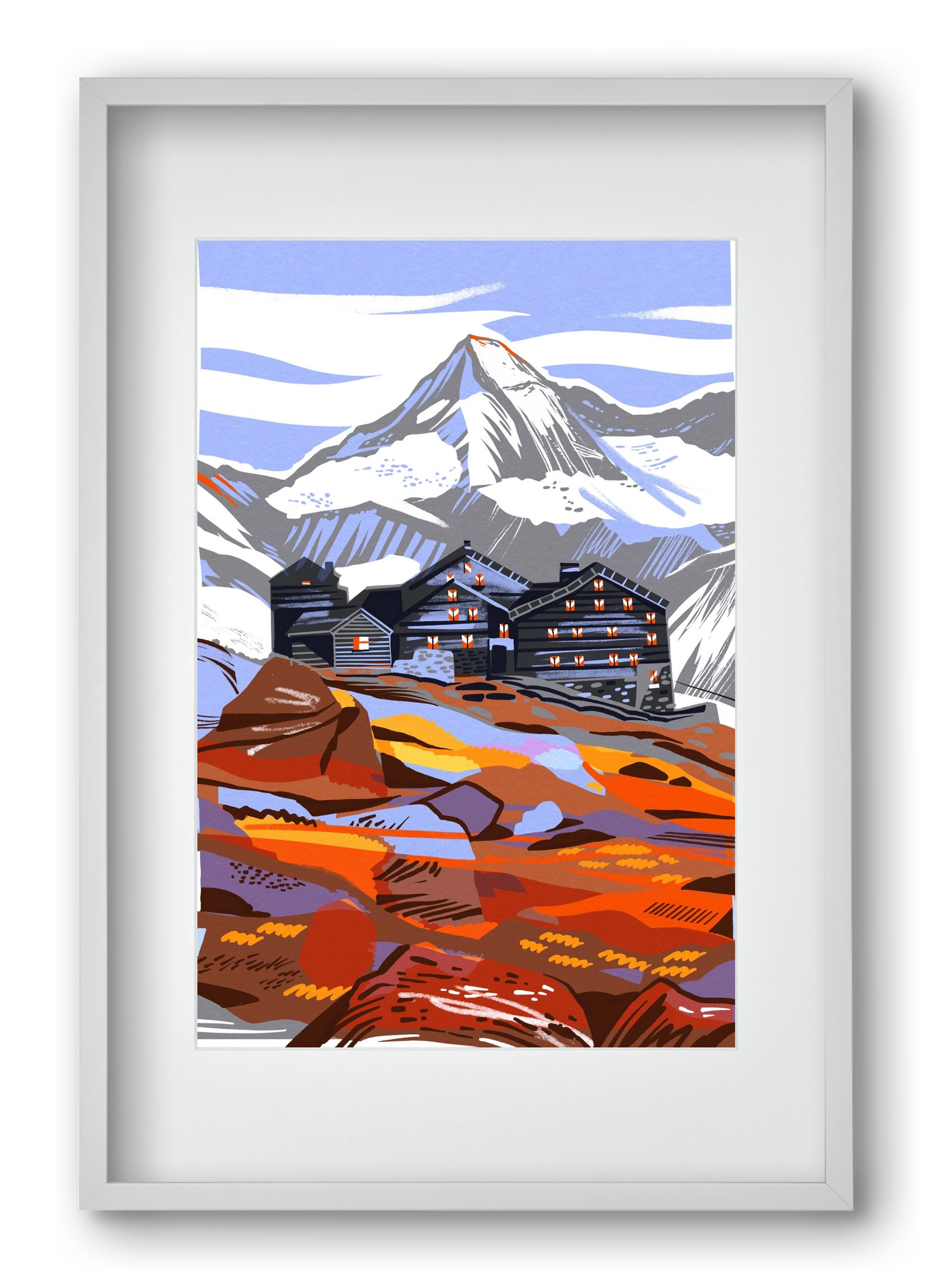 Großvenediger, 40x60 cm (30x45 cm), Fehér keret, paszpartuval