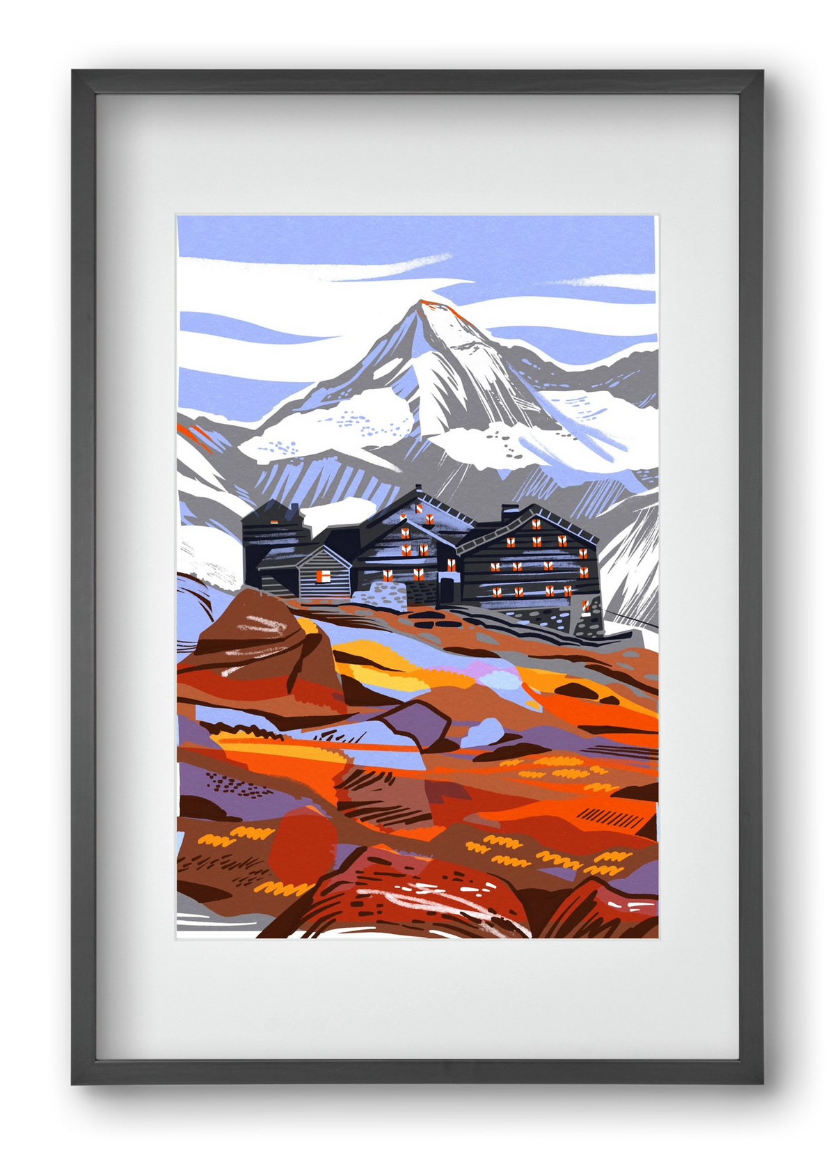 Großvenediger, 40x60 cm (30x45 cm), Fekete keret, paszpartuval