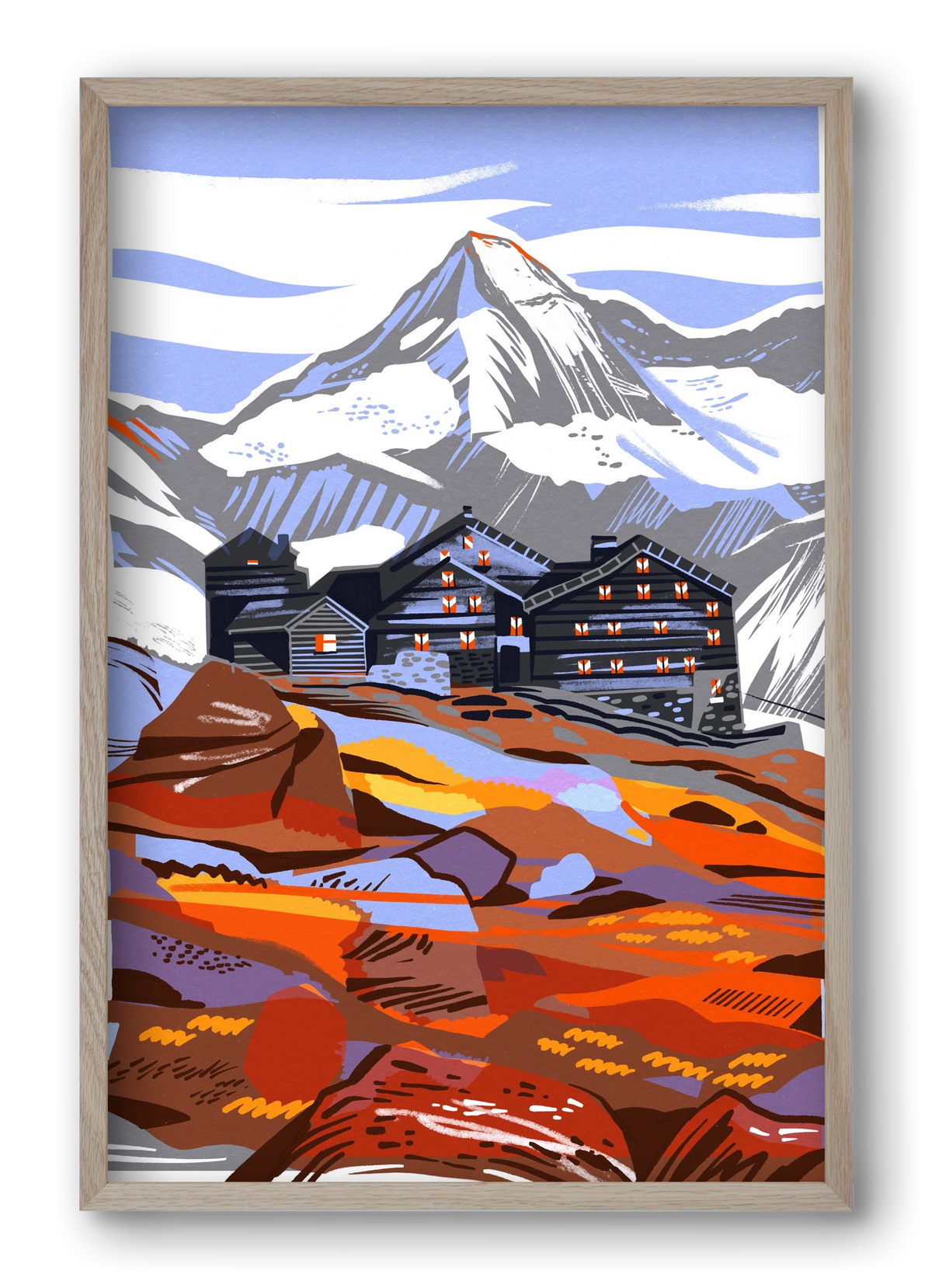 Großvenediger, 40x60 cm (40x60 cm), Tölgy keret