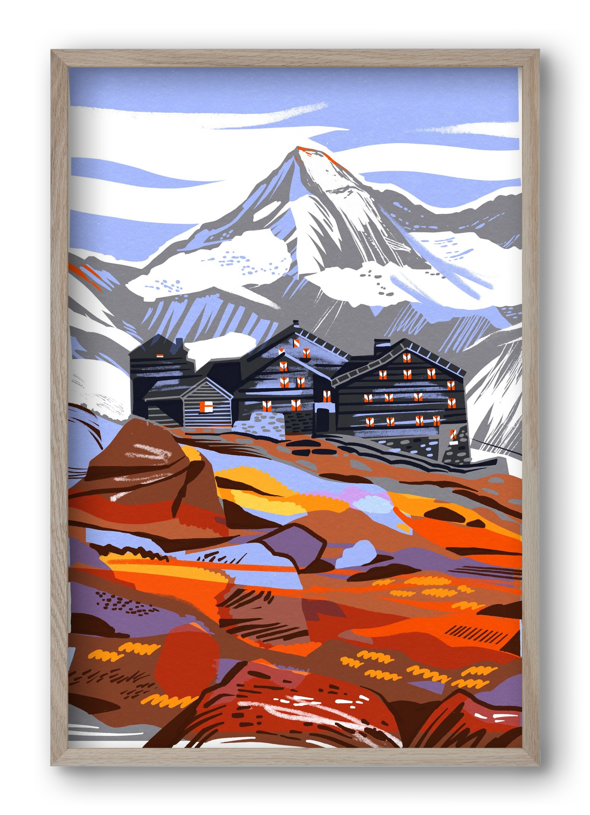 Großvenediger, 40x60 cm (40x60 cm), Tölgy keret