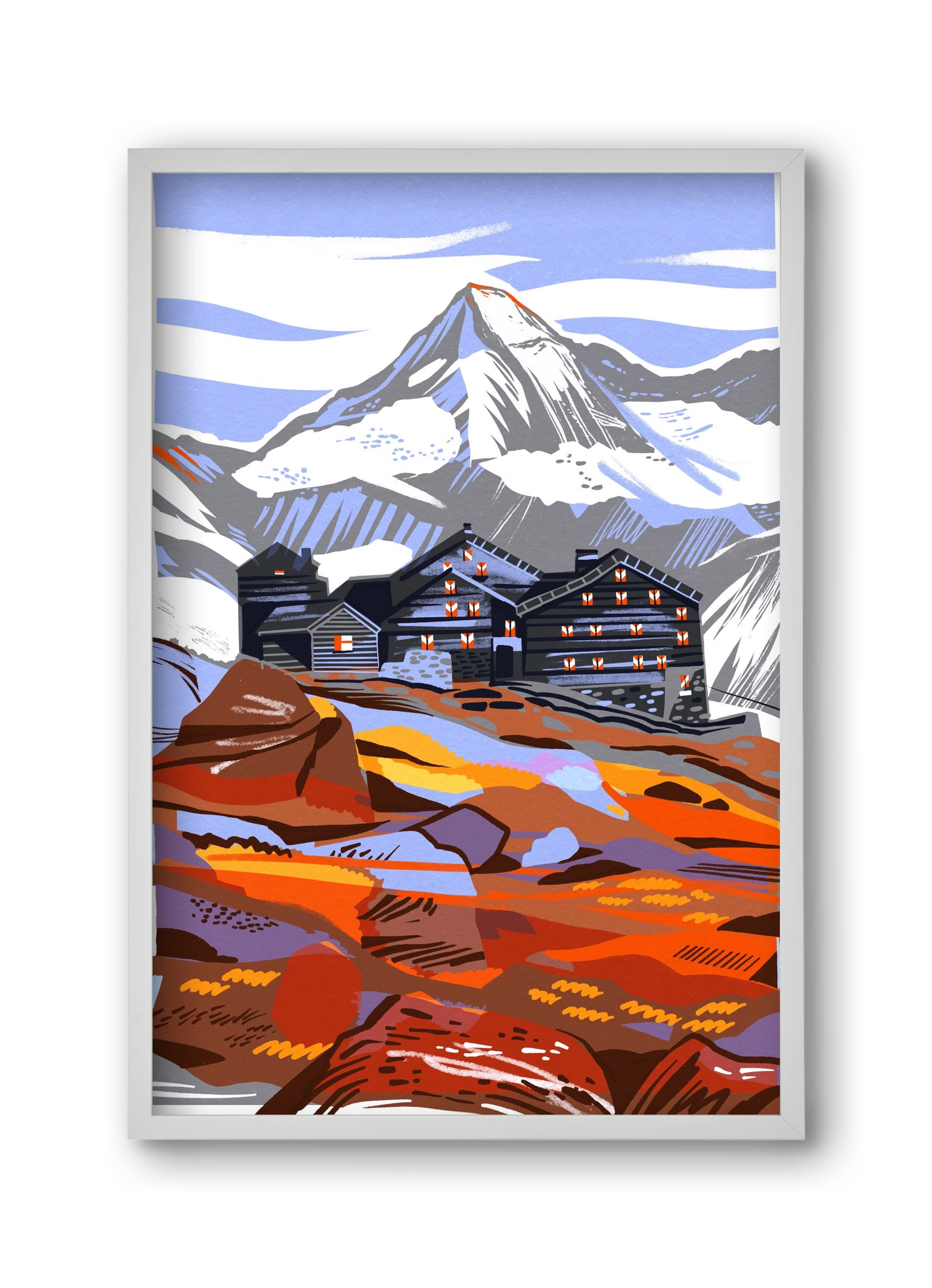 Großvenediger, 30x45 cm (30x45 cm), Fehér keret