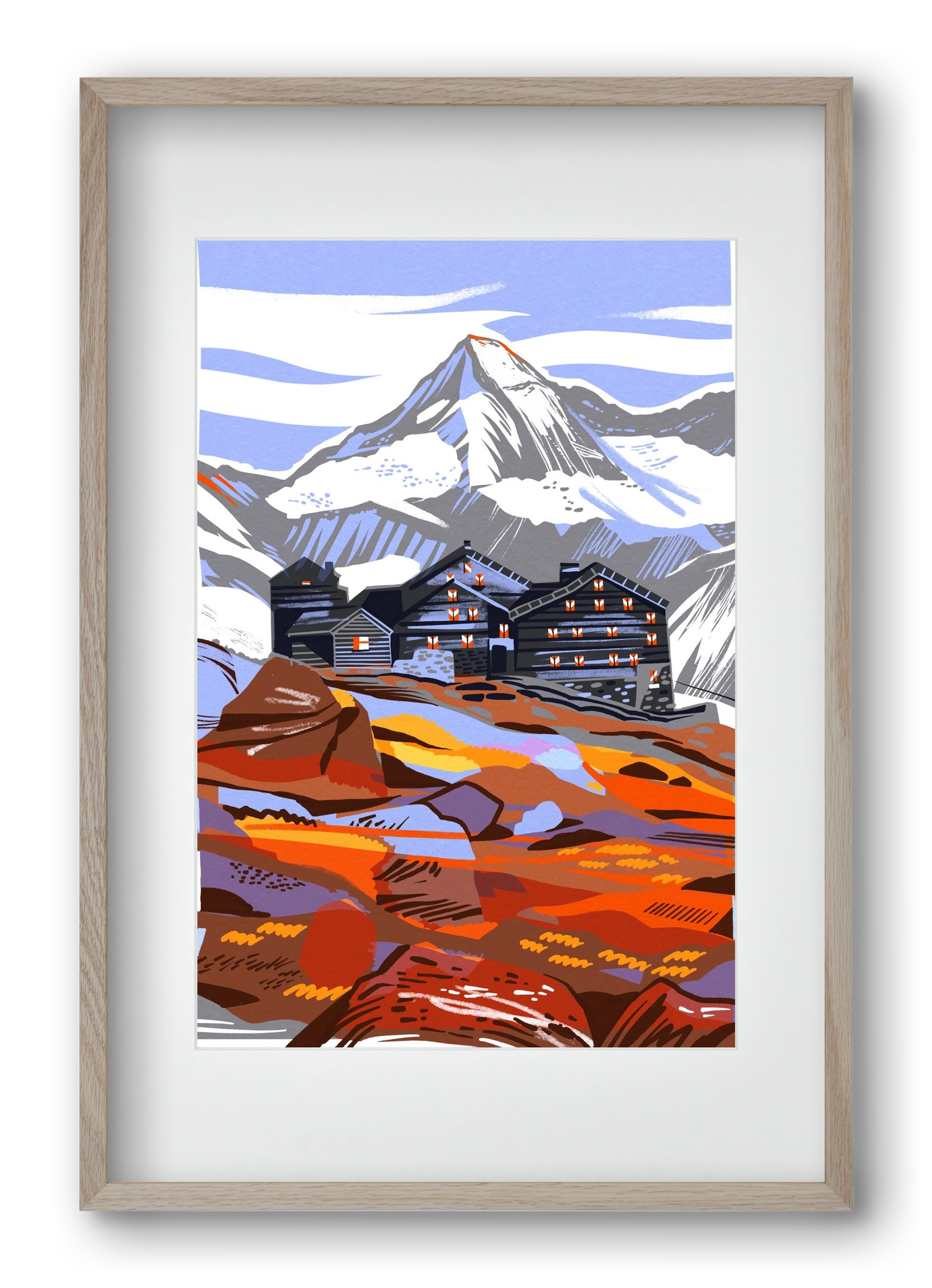 Großvenediger, 40x60 cm (30x45 cm), Tölgy keret, paszpartuval