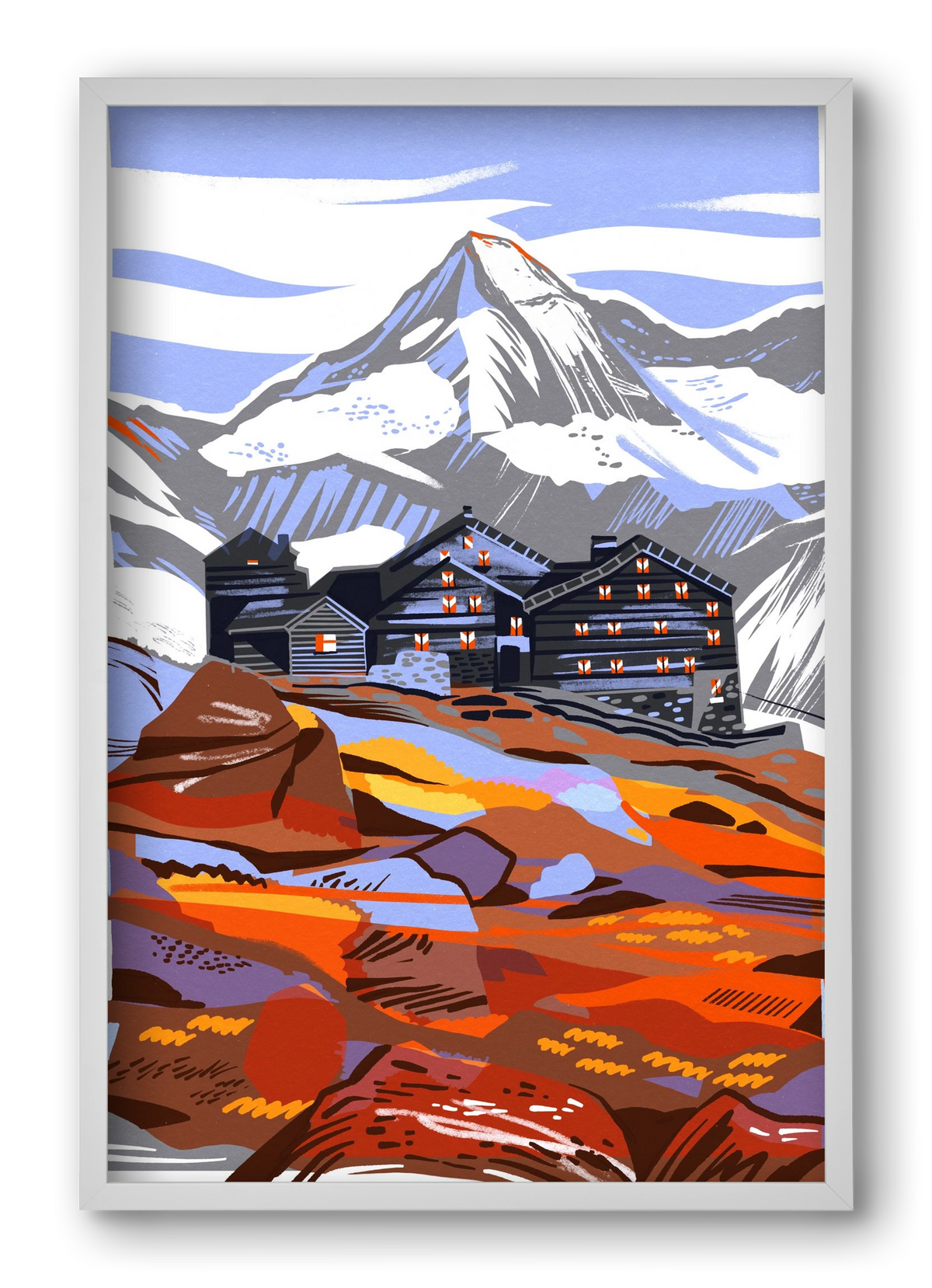 Großvenediger, 40x60 cm (40x60 cm), Fehér keret