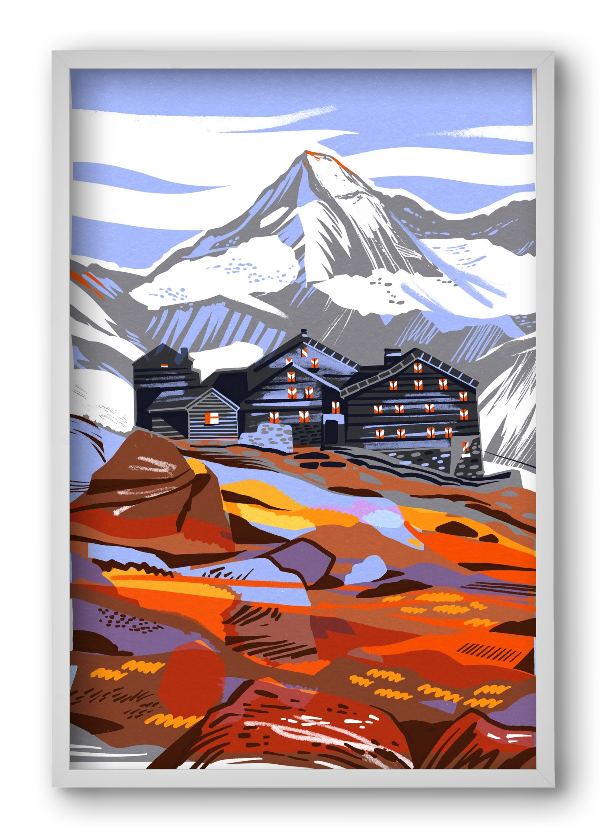 Großvenediger, 40x60 cm (40x60 cm), Fehér keret