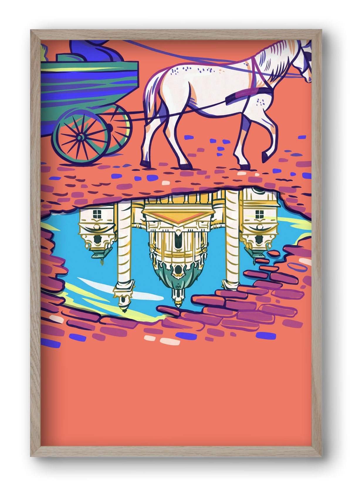 Karlskirsche - Wien, 40x60 cm (40x60 cm), Tölgy keret