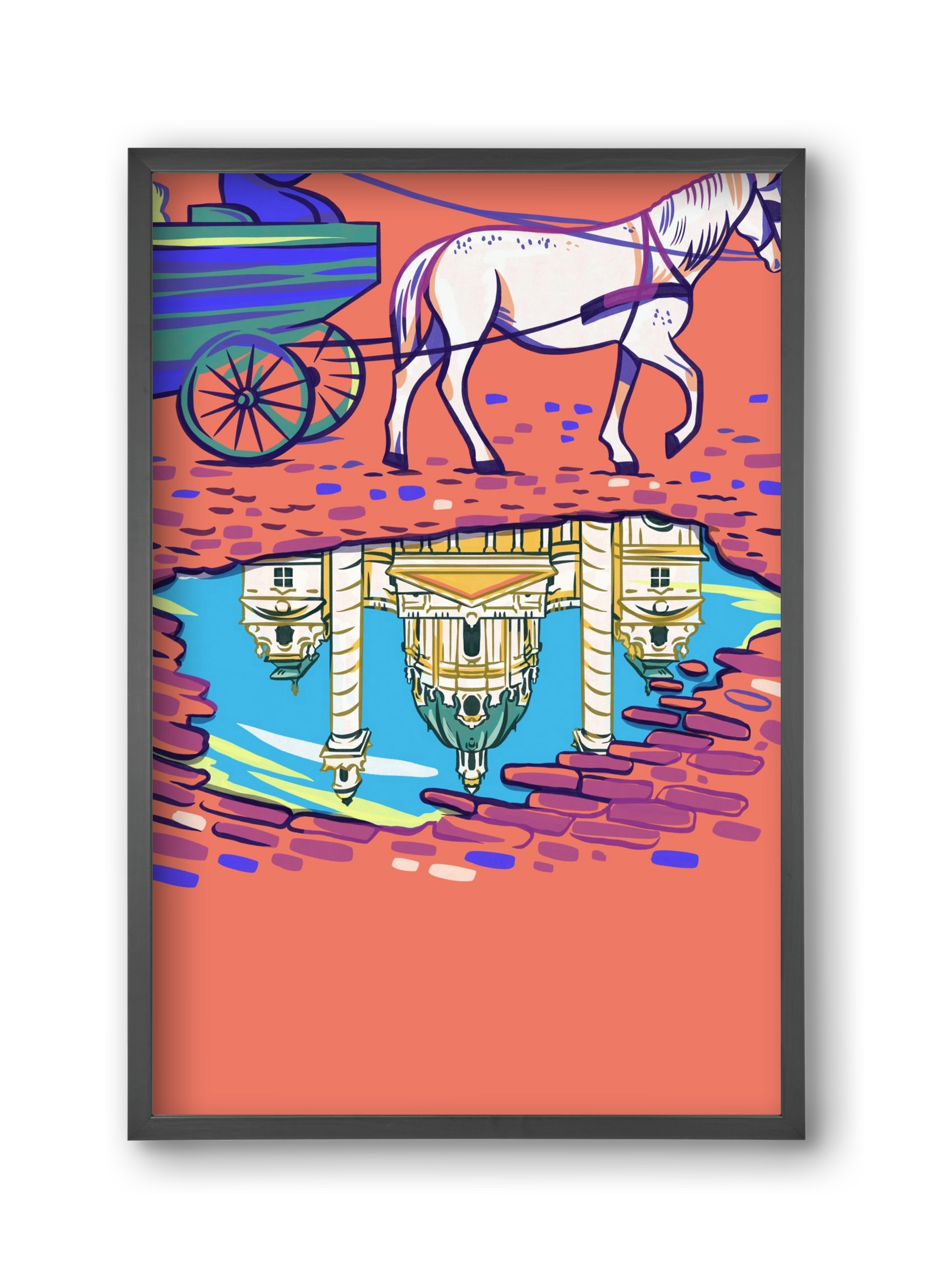 Karlskirsche - Wien, 30x45 cm (30x45 cm), Fekete keret