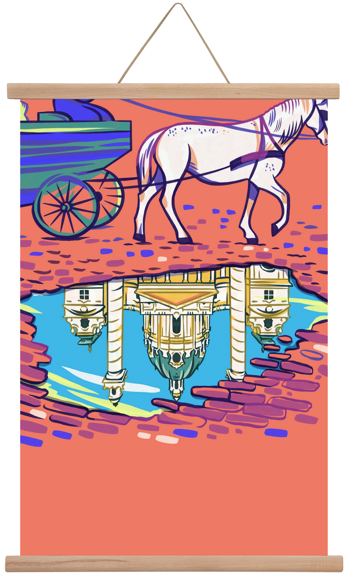 Karlskirsche - Wien, 40x60 cm (40x60 cm), Tölgy akasztó