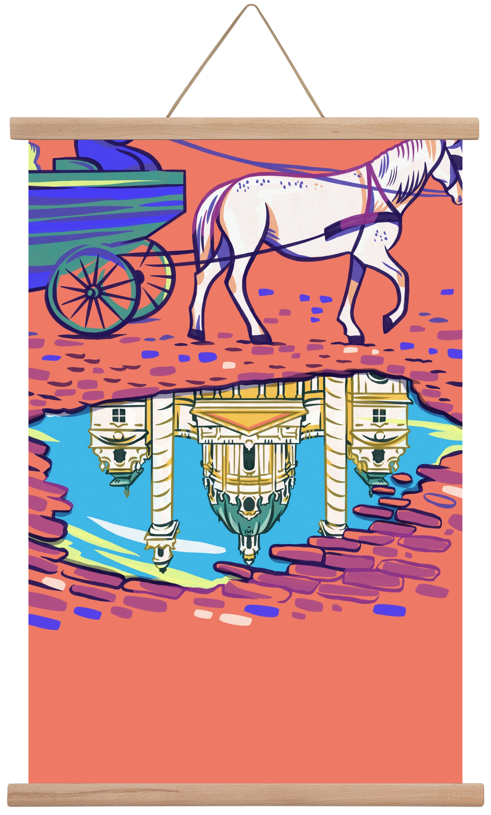 Karlskirsche - Wien, 40x60 cm (40x60 cm), Tölgy akasztó