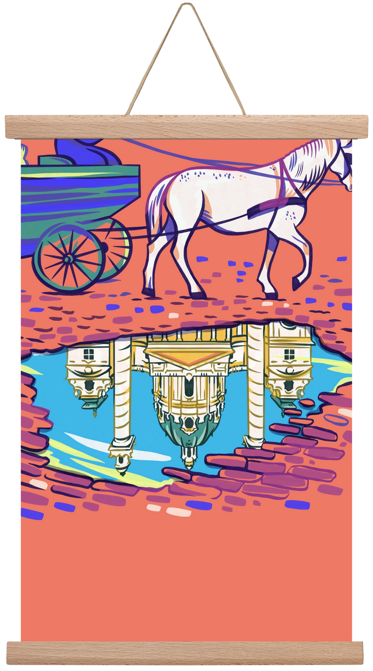 Karlskirsche - Wien, 30x45 cm (30x45 cm), Tölgy akasztó