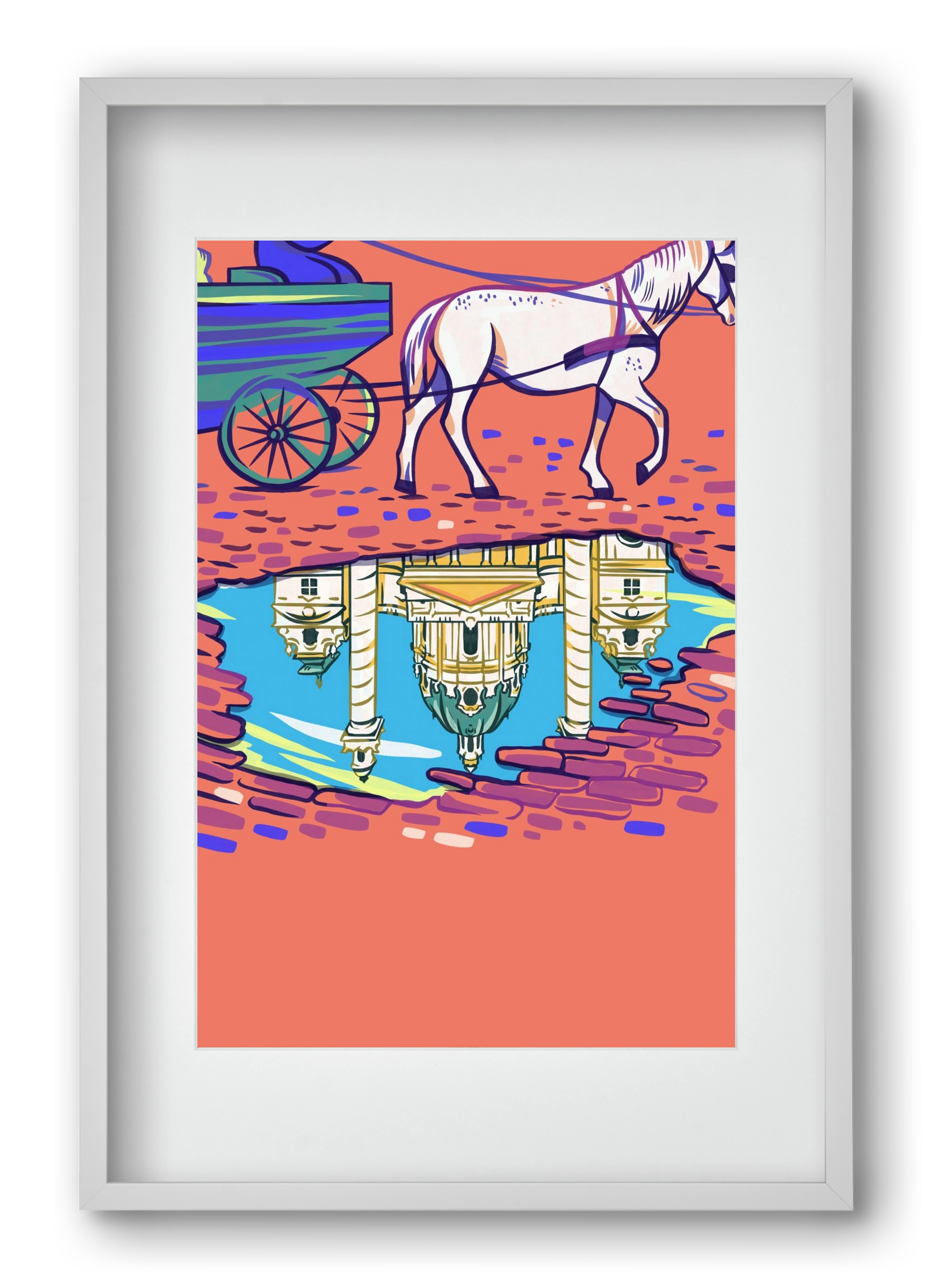 Karlskirsche - Wien, 40x60 cm (30x45 cm), Fehér keret, paszpartuval