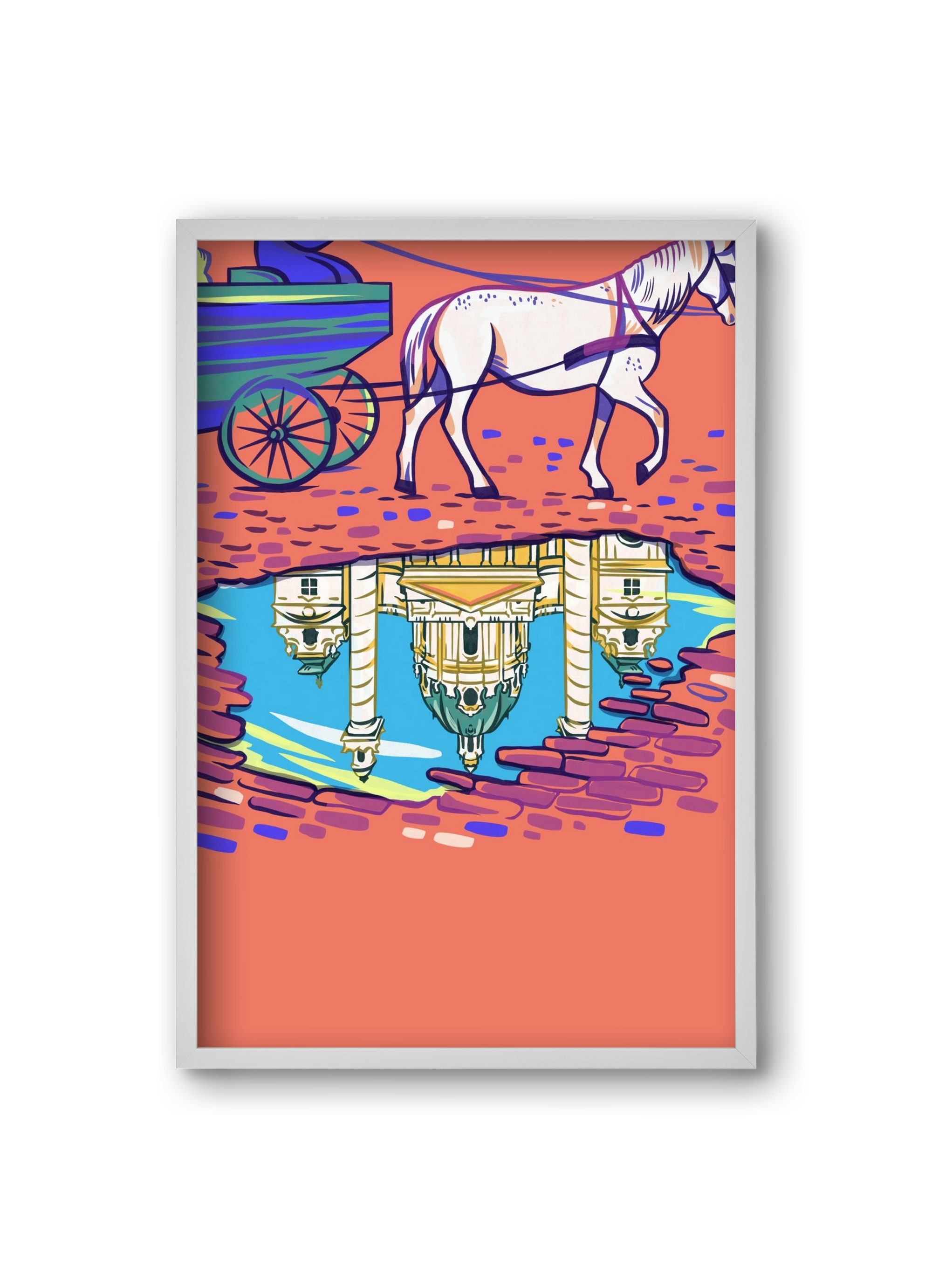 Karlskirsche - Wien, 20x30 cm (20x30 cm), Fehér keret