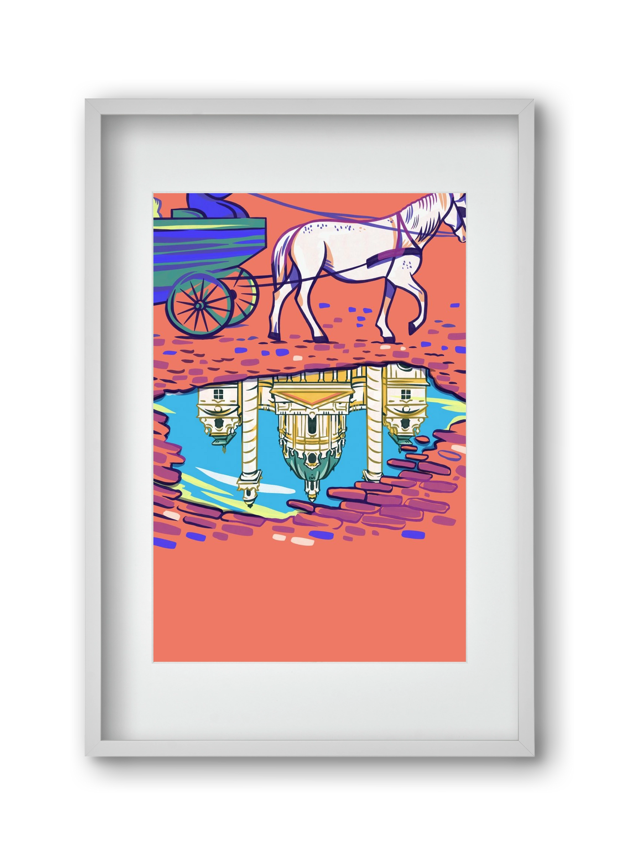 Karlskirsche - Wien, 30x45 cm (20x30 cm), Fehér keret, paszpartuval