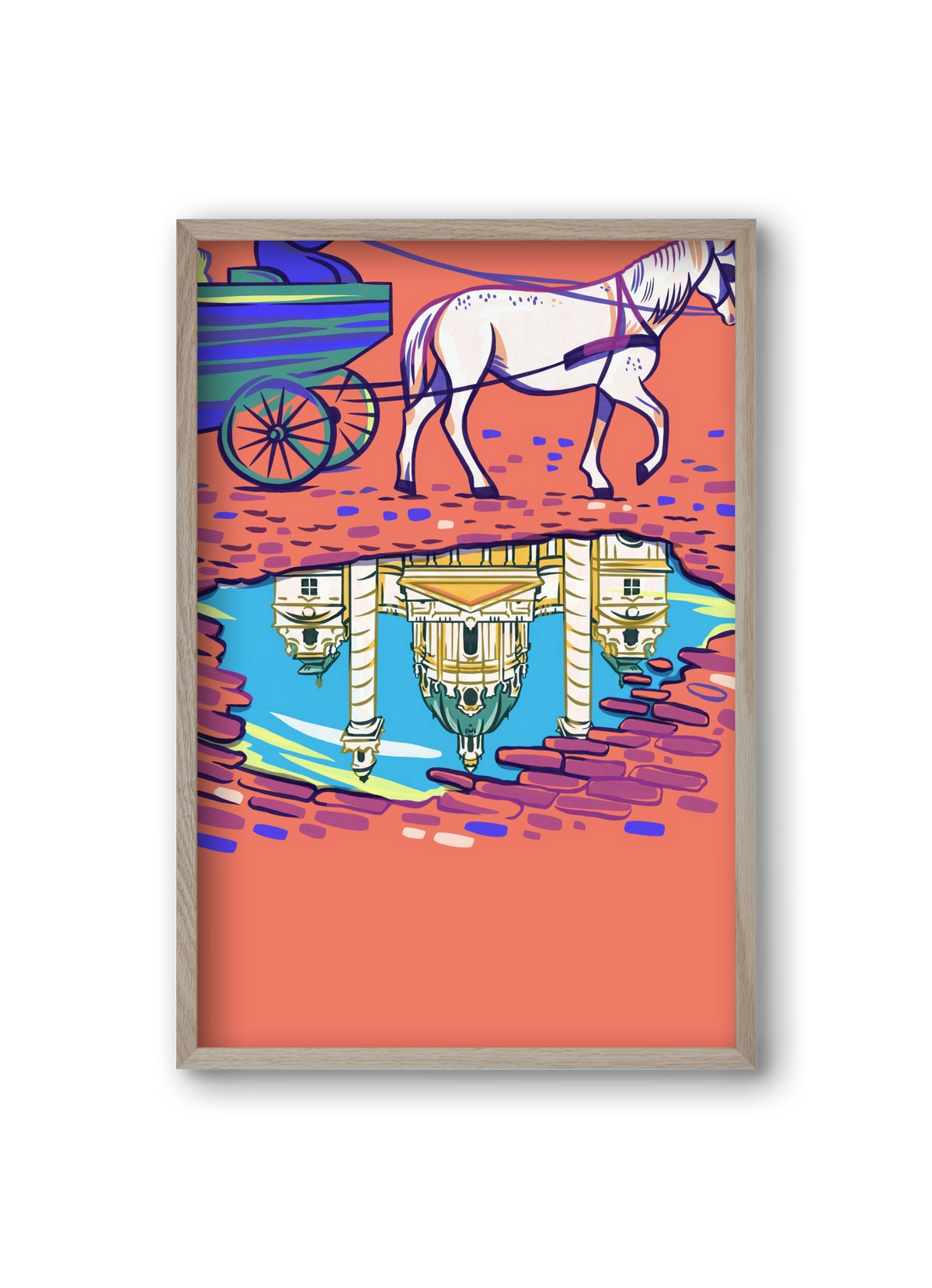 Karlskirsche - Wien, 20x30 cm (20x30 cm), Tölgy keret