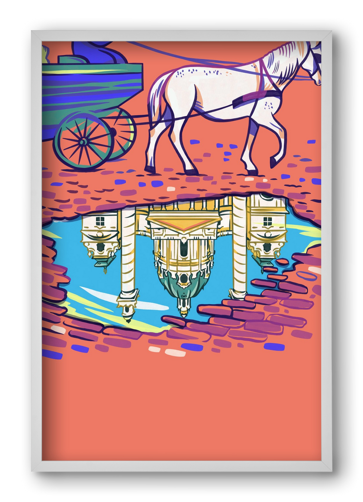 Karlskirsche - Wien, 40x60 cm (40x60 cm), Fehér keret