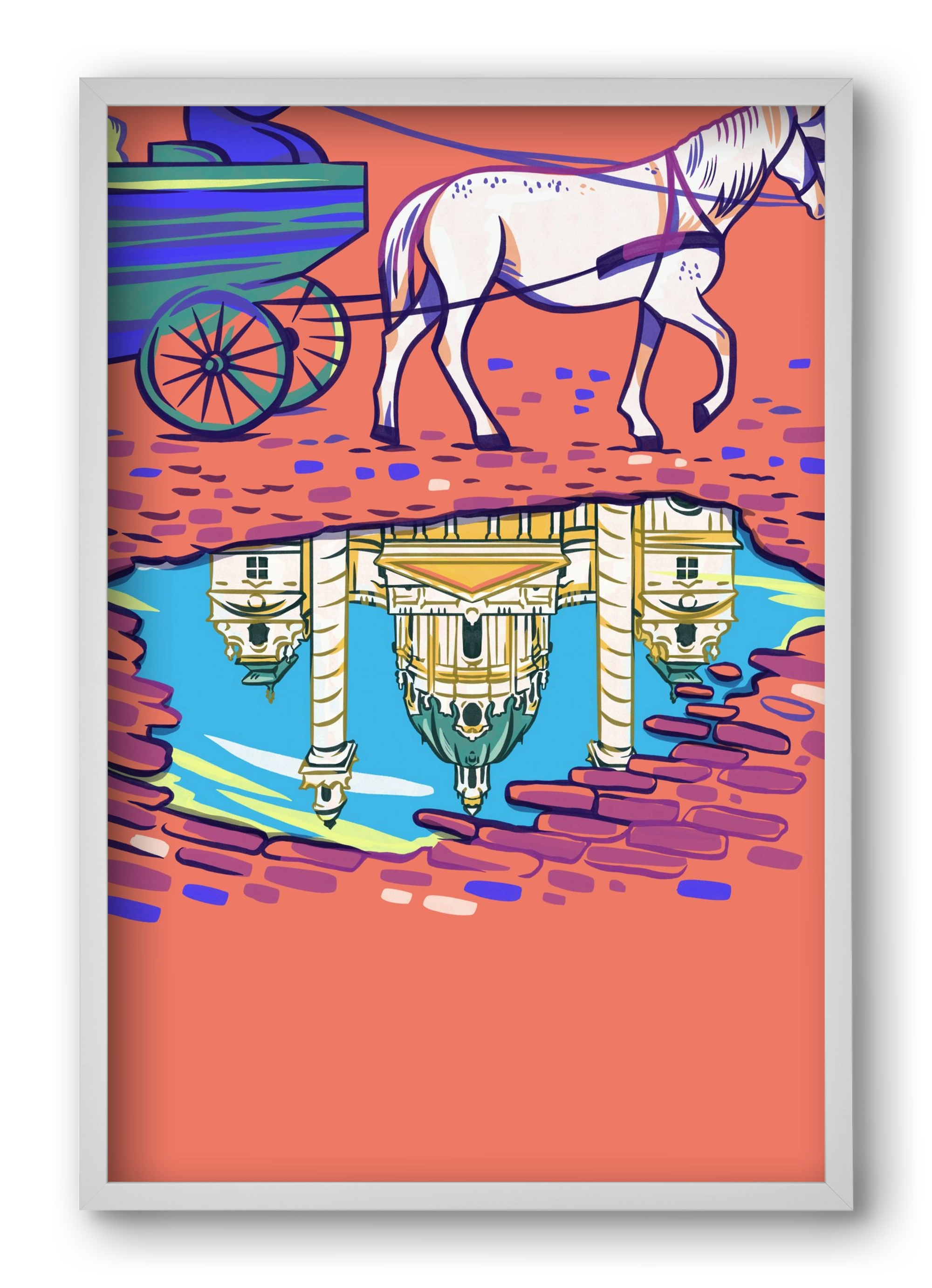 Karlskirsche - Wien, 40x60 cm (40x60 cm), Fehér keret