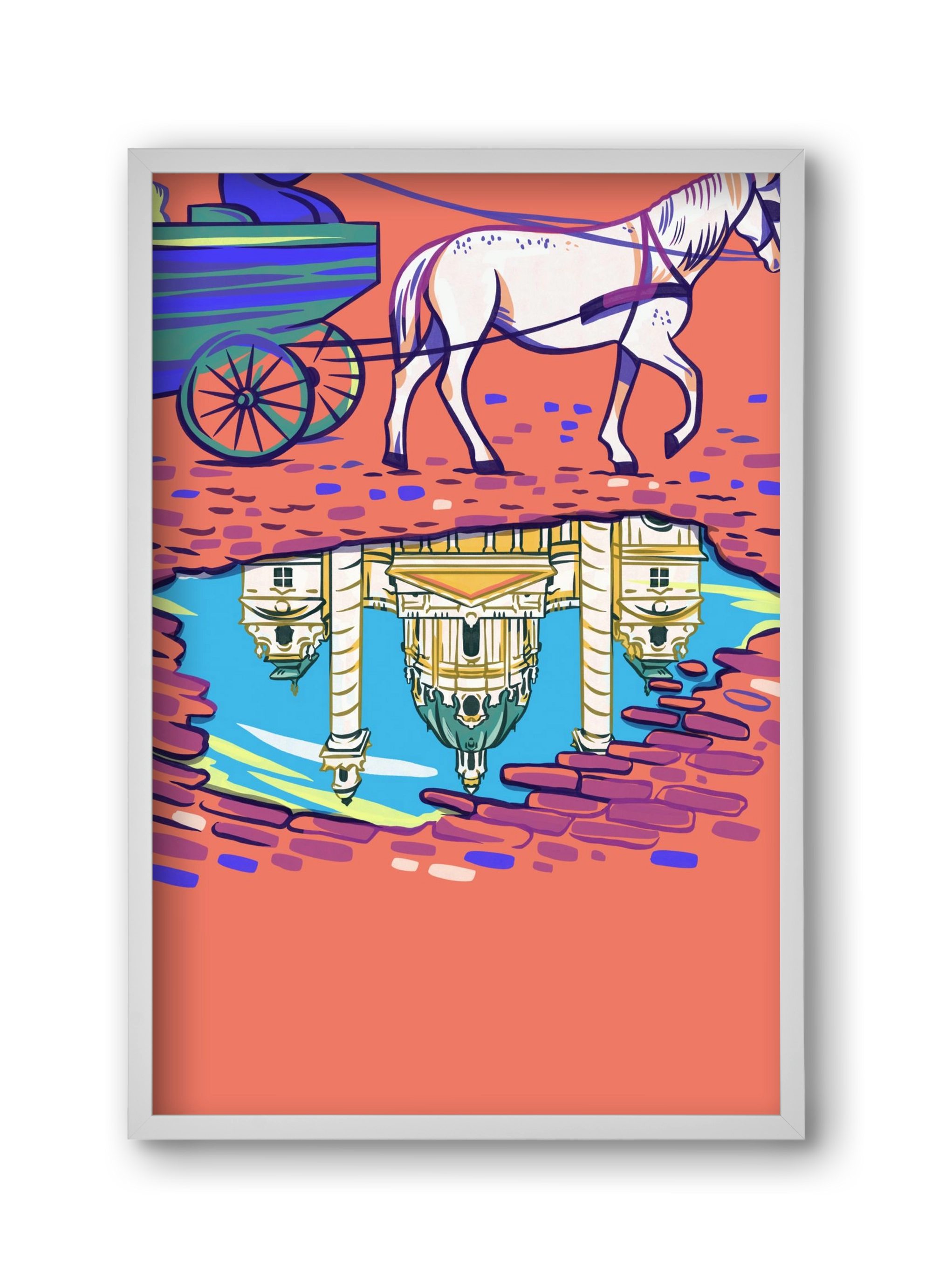 Karlskirsche - Wien, 30x45 cm (30x45 cm), Fehér keret