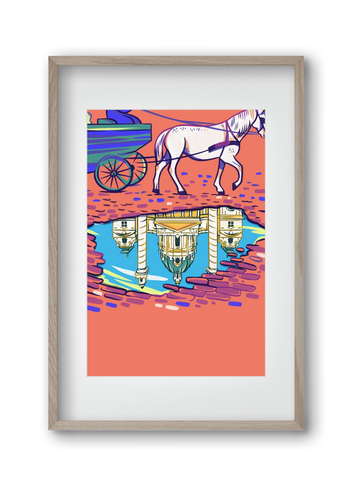 Karlskirsche - Wien, 30x45 cm (20x30 cm), Tölgy keret, paszpartuval