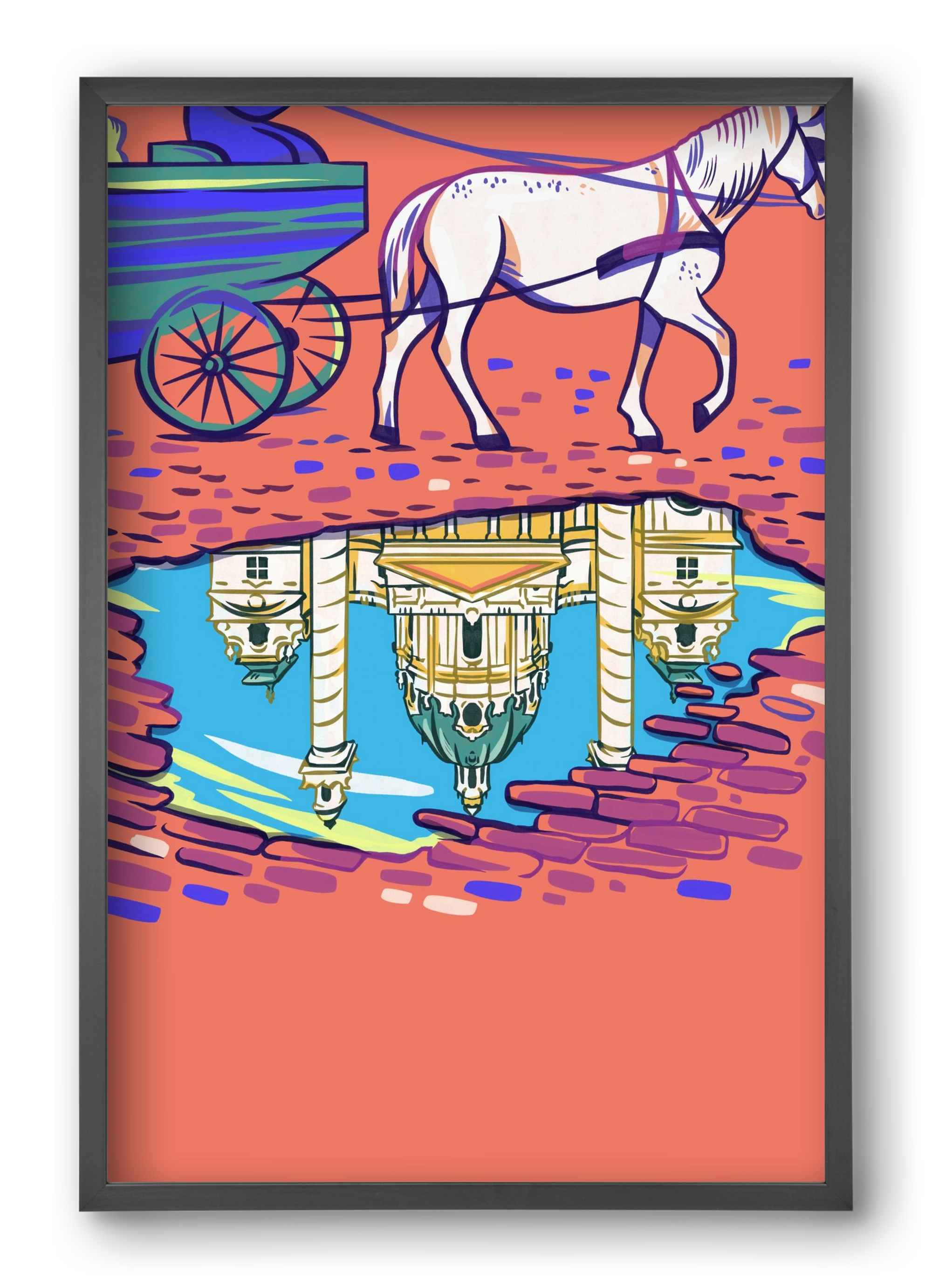 Karlskirsche - Wien, 40x60 cm (40x60 cm), Fekete keret