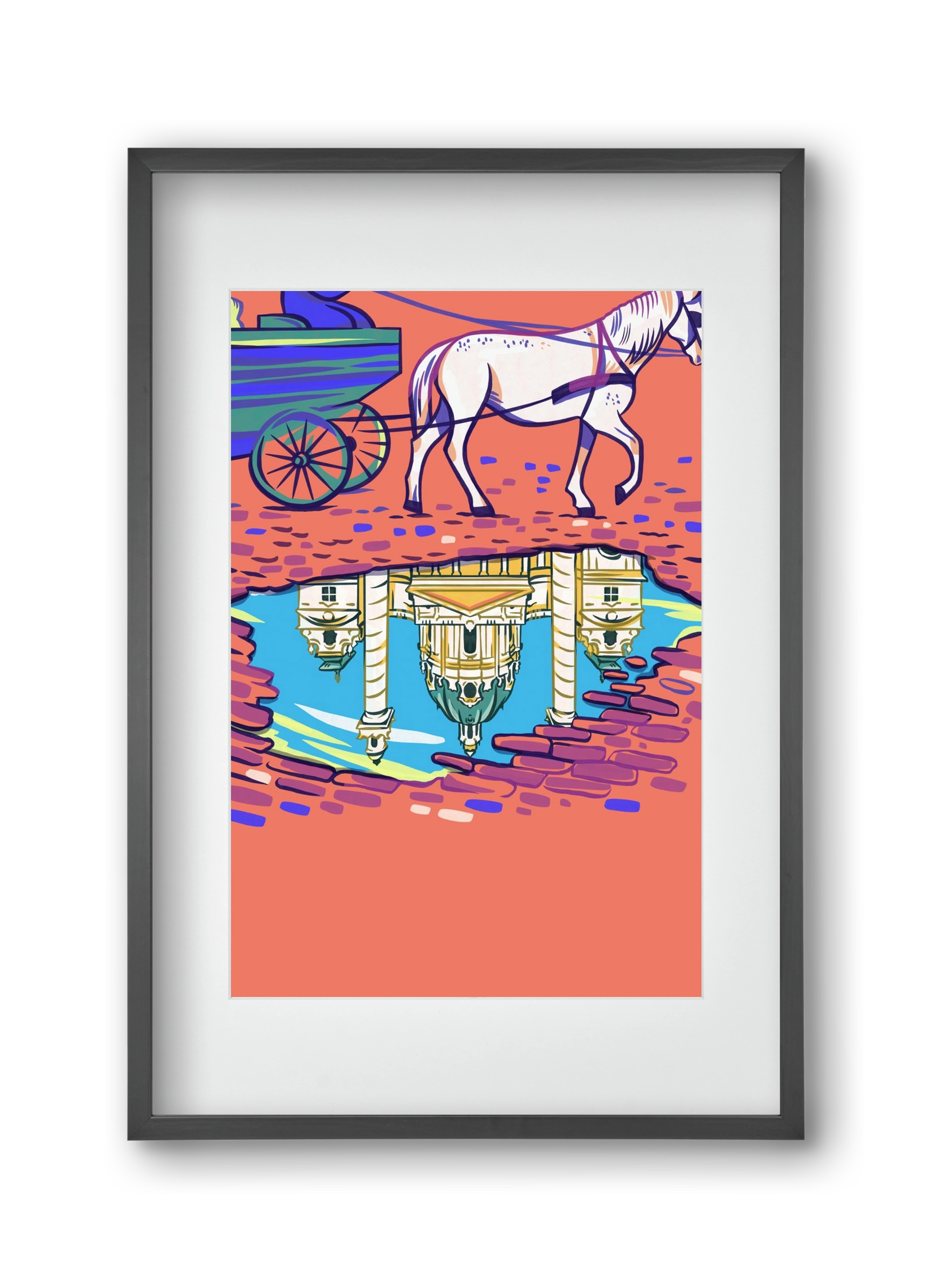 Karlskirsche - Wien, 30x45 cm (20x30 cm), Fekete keret, paszpartuval