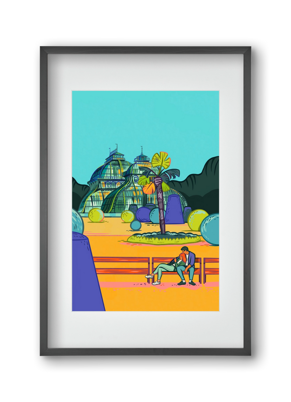 Palmenhaus (Wien-Schönbrunn), 30x45 cm (20x30 cm), Fekete keret, paszpartuval