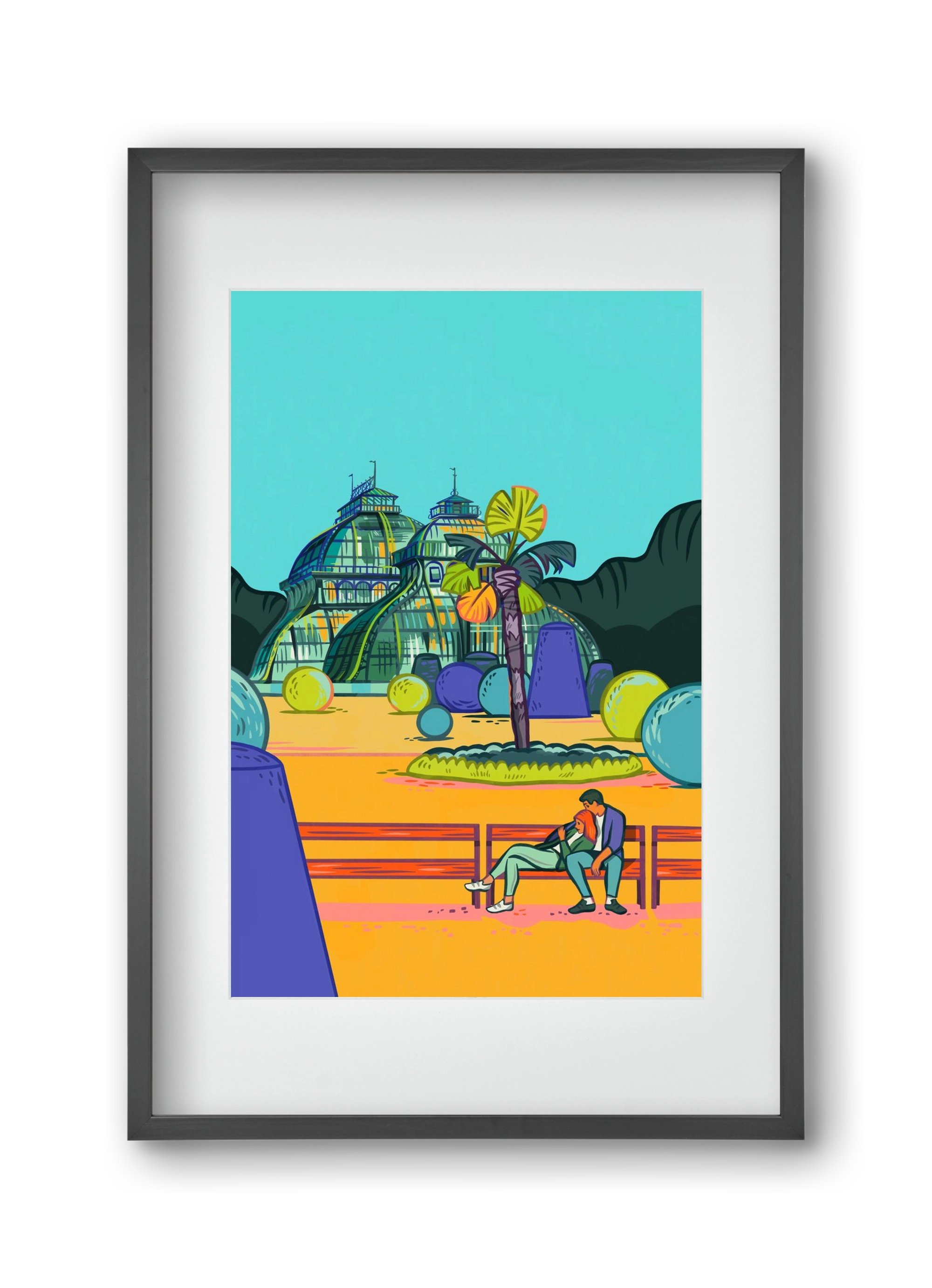 Palmenhaus (Wien-Schönbrunn), 30x45 cm (20x30 cm), Fekete keret, paszpartuval