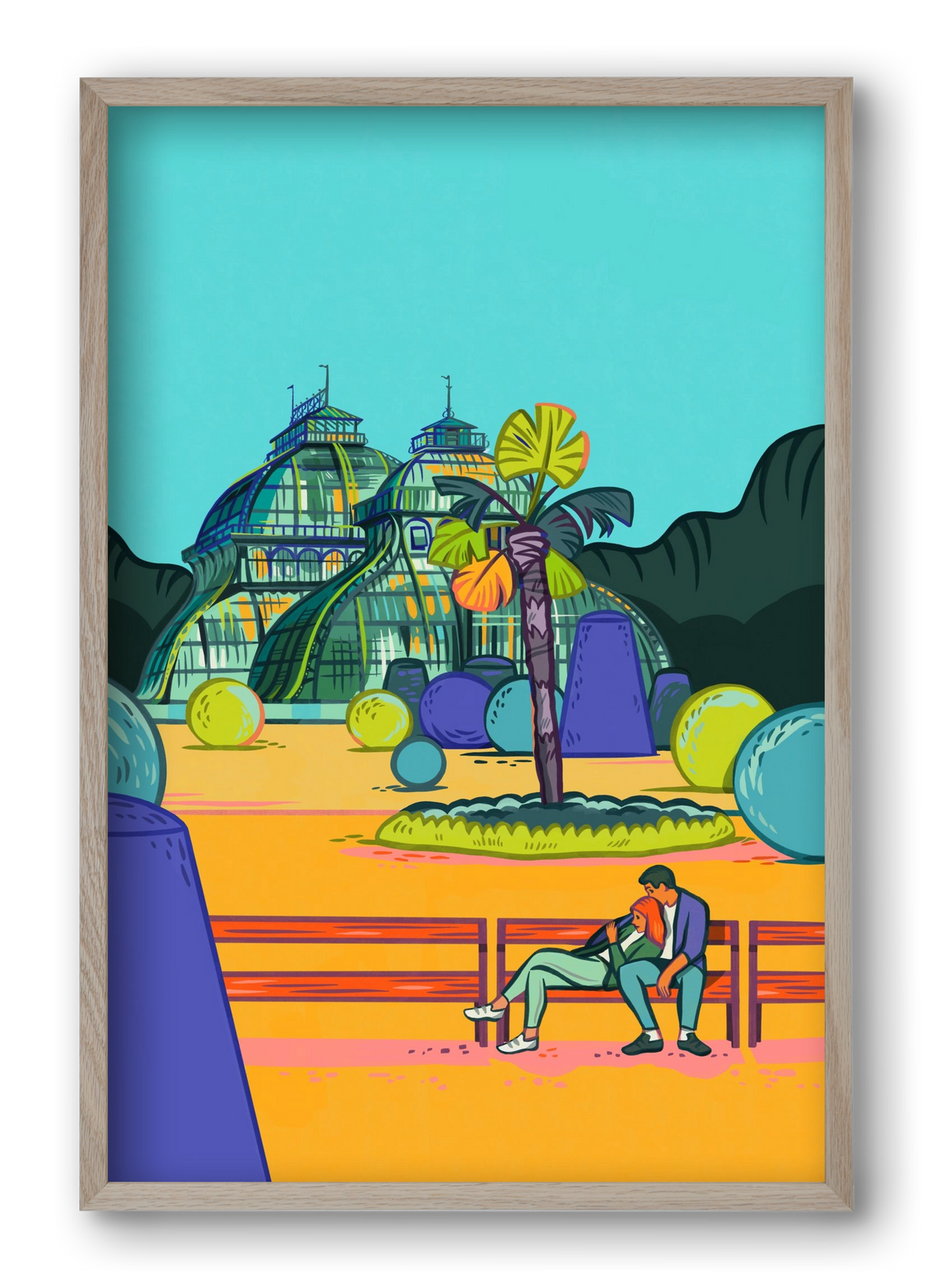 Palmenhaus (Wien-Schönbrunn), 40x60 cm (40x60 cm), Tölgy keret