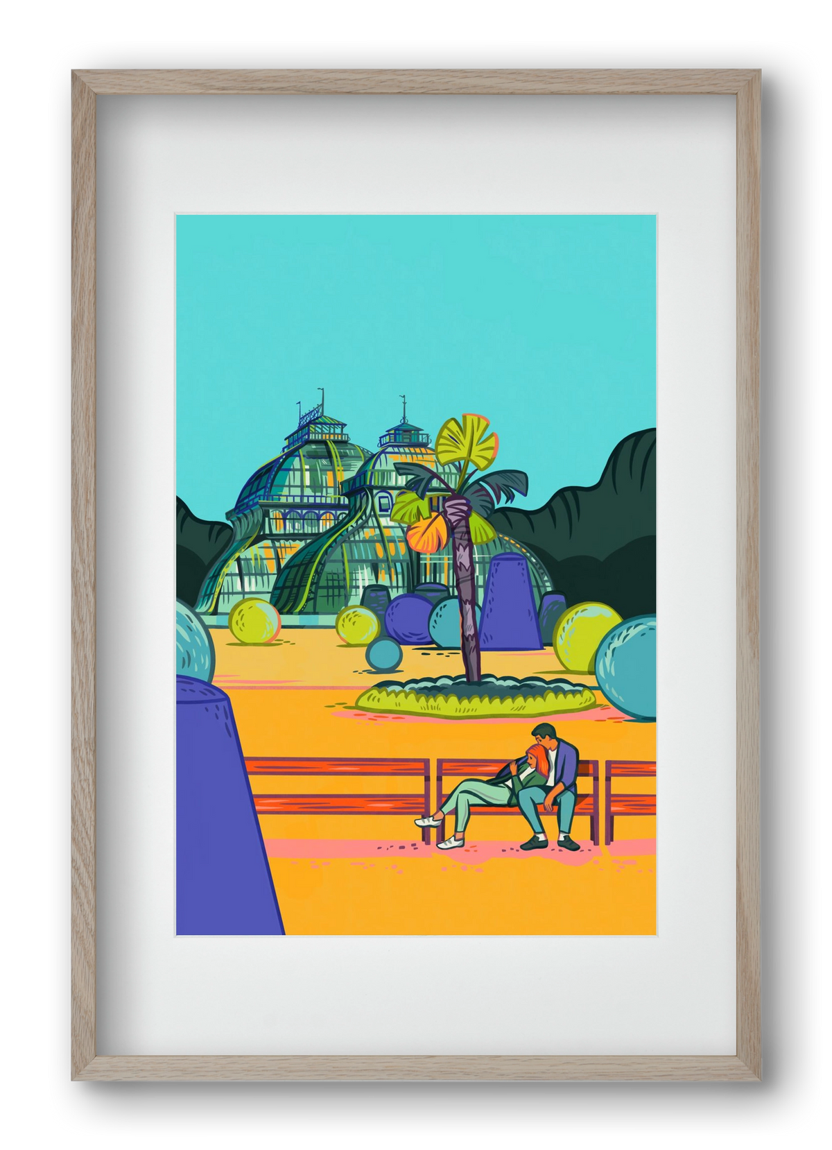 Palmenhaus (Wien-Schönbrunn), 40x60 cm (30x45 cm), Tölgy keret, paszpartuval
