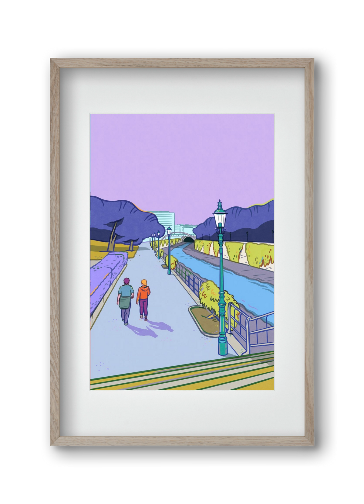 Stadtpark - Wien, 30x45 cm (20x30 cm), Tölgy keret, paszpartuval