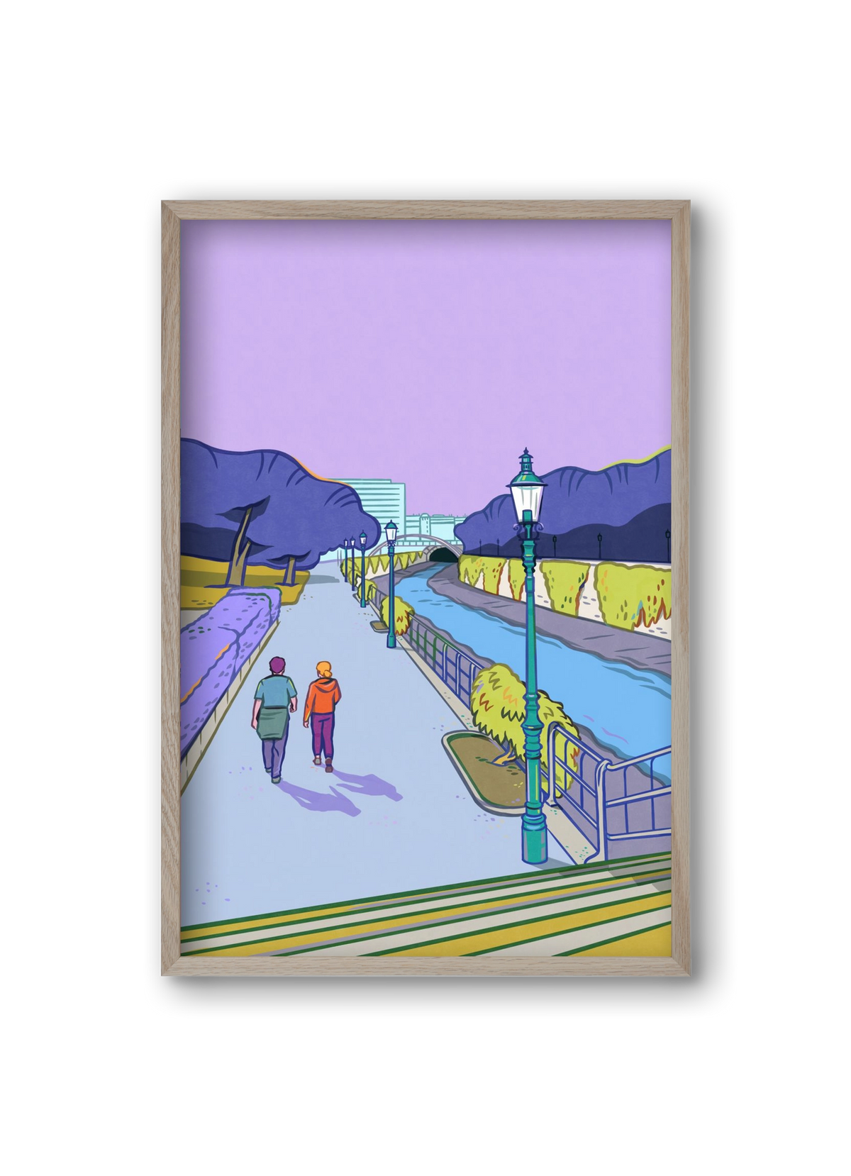 Stadtpark - Wien, 20x30 cm (20x30 cm), Tölgy keret